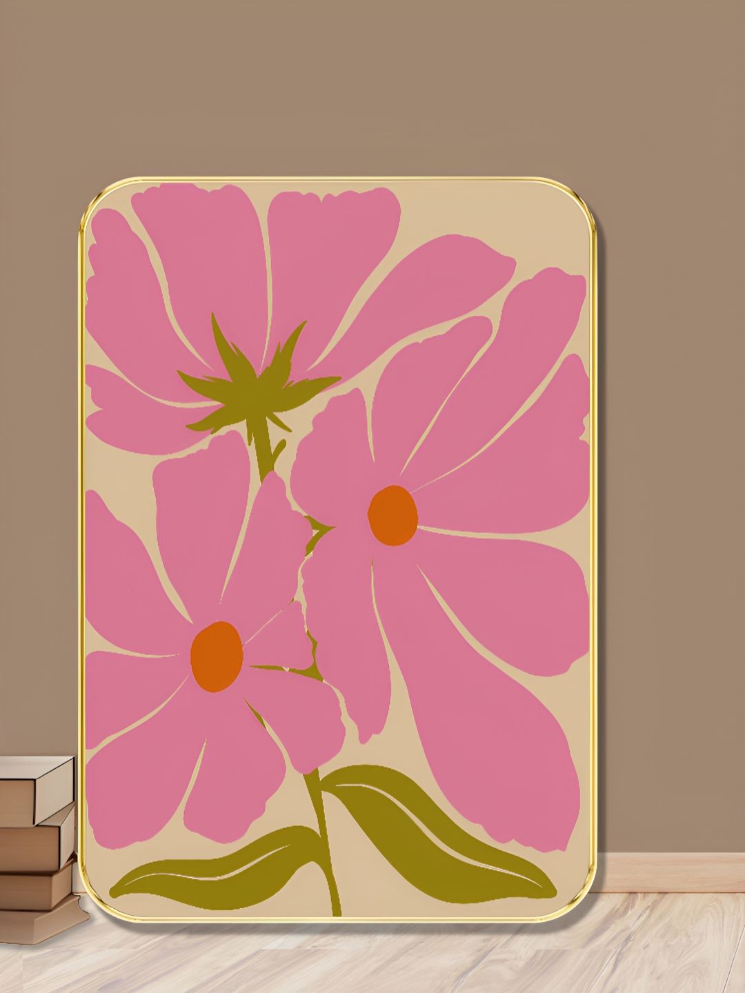 Livin'luxe Pink & Green Floral Aesthetic Minimalistic Wall Art-picture-25