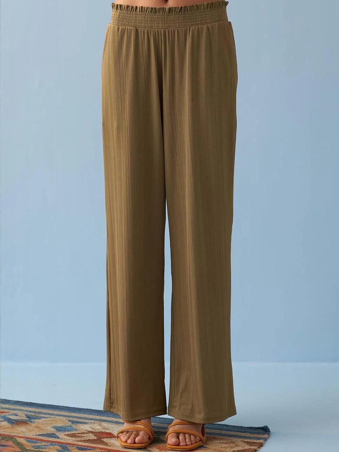 Lakshita Women Flared Knitted Ethnic Palazzos