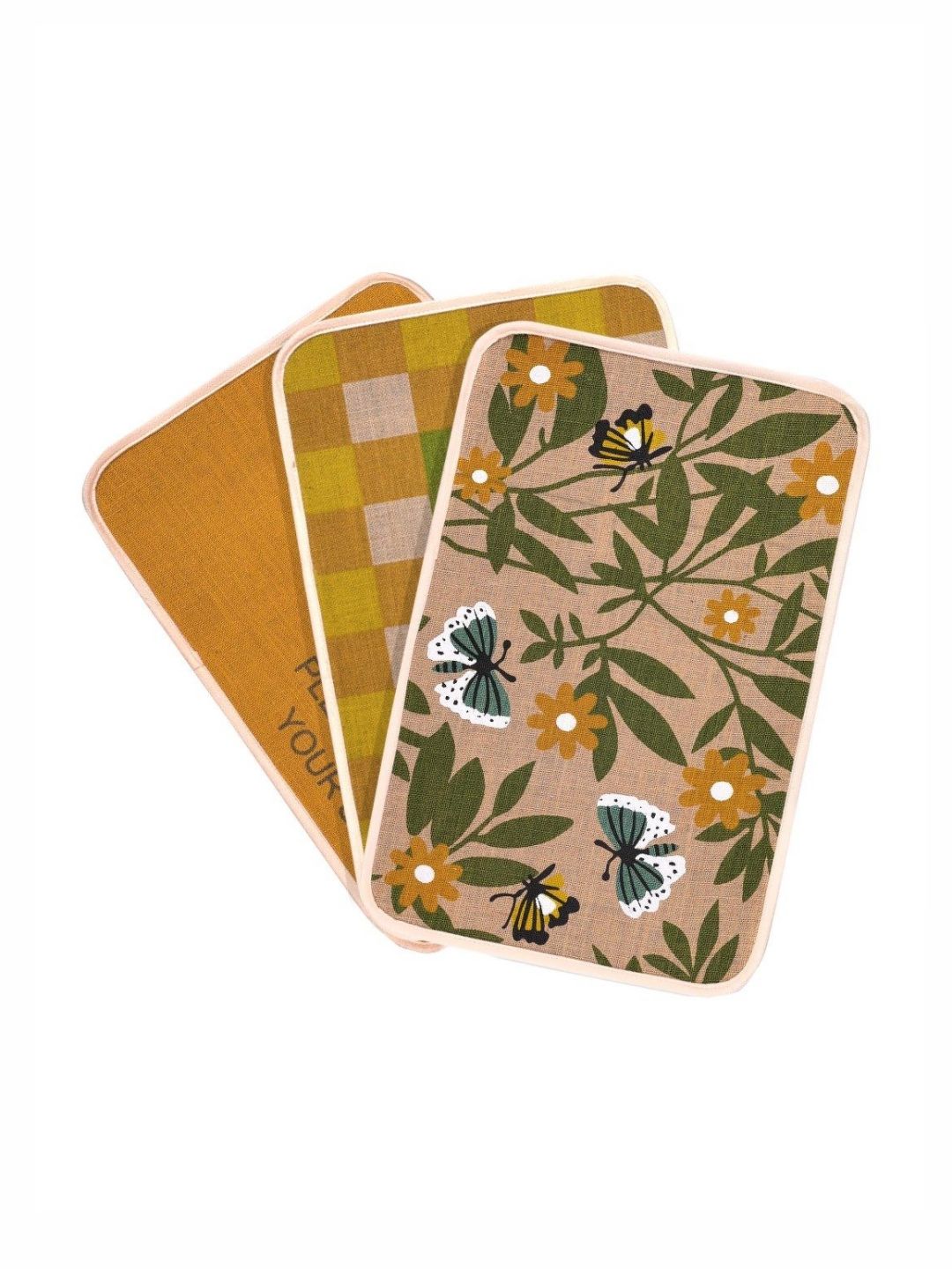 Saral Home 3Pcs Green & Yellow Printed Jute Anti-Skid Doormats-picture-12