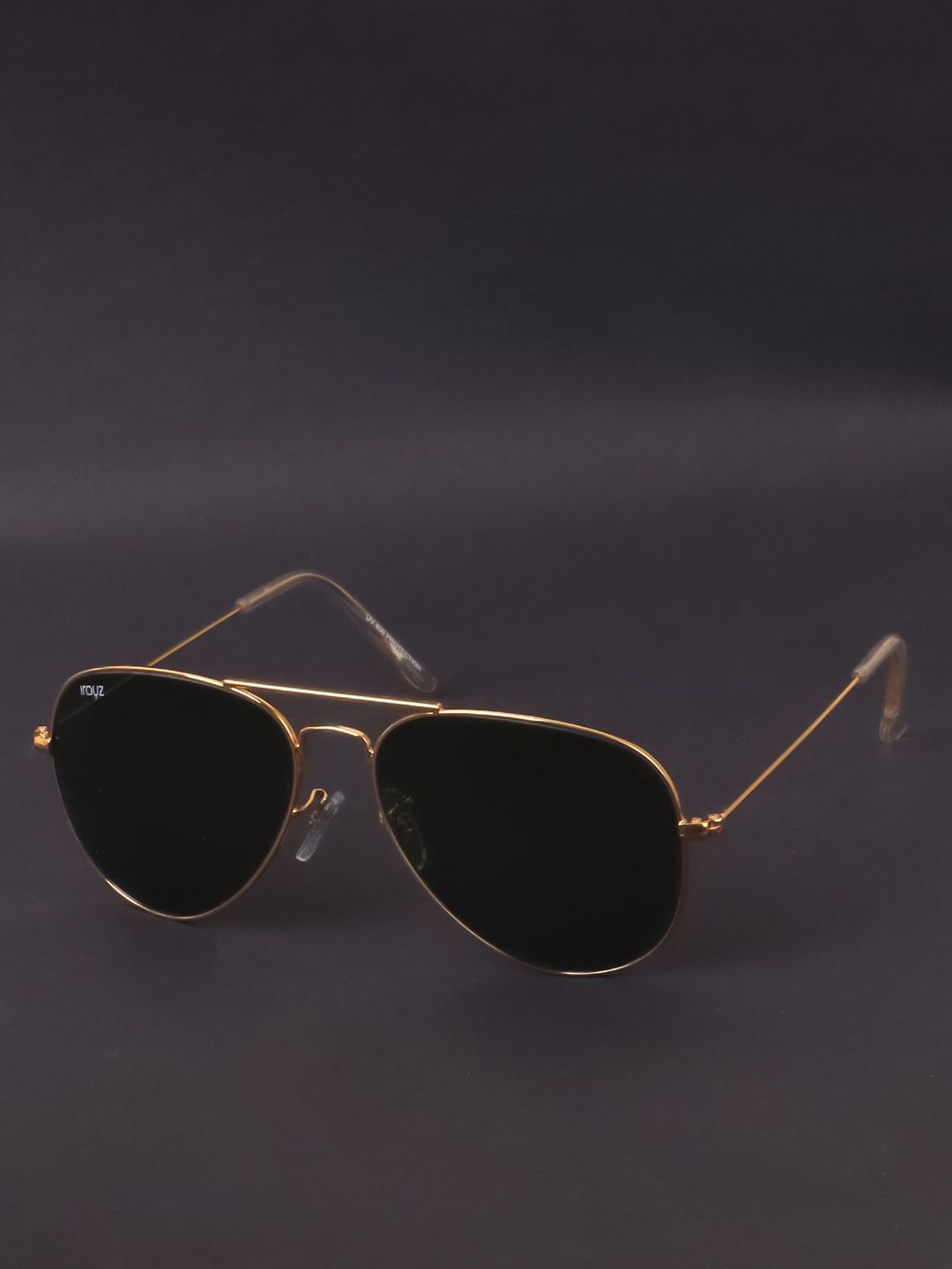 Irayz Unisex Black Lens & Gold-Toned Aviator Sunglasses with-picture-12