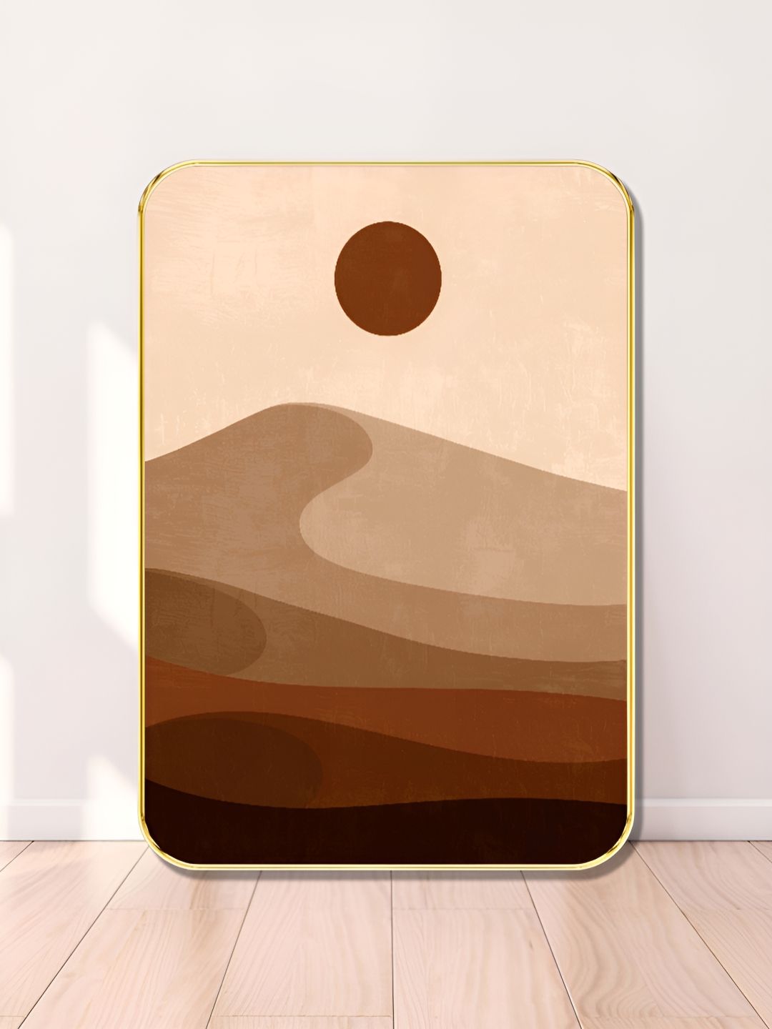 Livin'luxe Brown & Beige Abstract Desert Landscape Rectangle Wall Art-picture-15