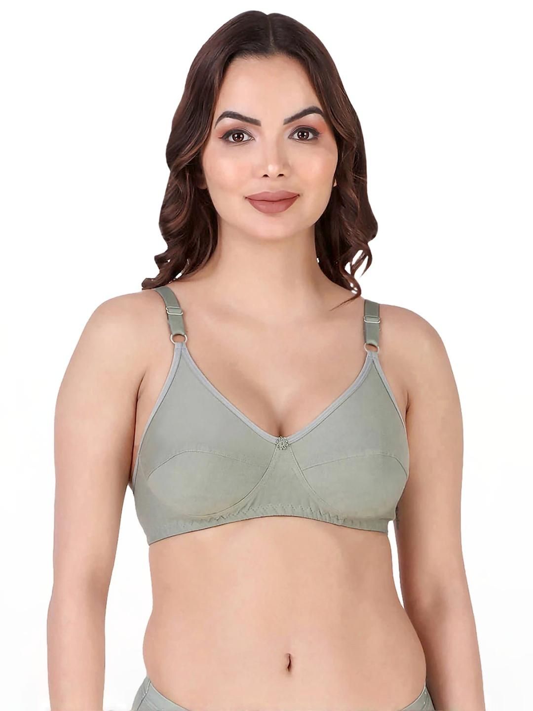 Samvar Green Cotton Non-Wired Non Padded Minimizer Bra-picture-35
