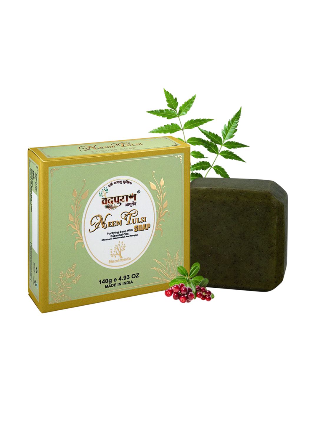 VEDPURAN Neem Tulsi Soap With Lemongrass - 140 g-image-46