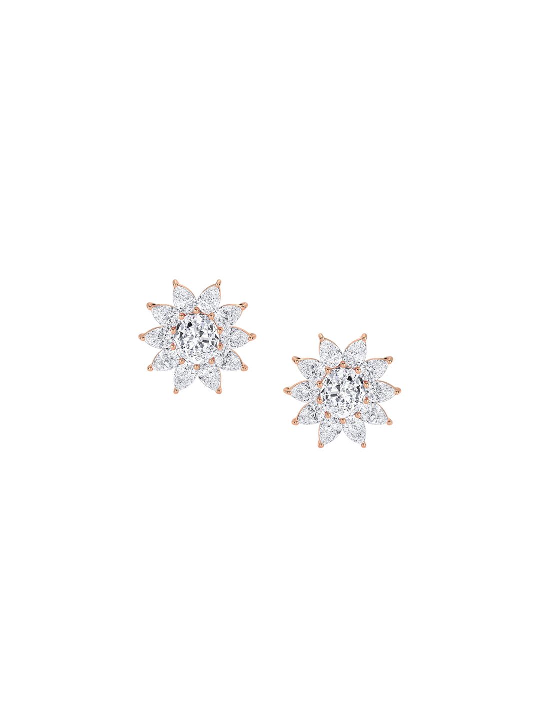 LUNA Women Rose Gold Lab Grown Diamond Studded Earrings I 14 Kt-picture-34