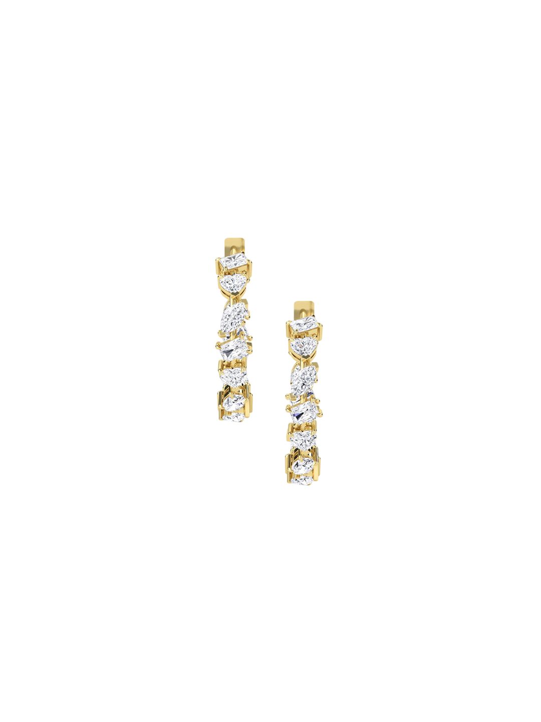 LUNA Women Yellow Gold Lab Grown Diamond Hoop & Huggie Earrings I 14 kt-image-24