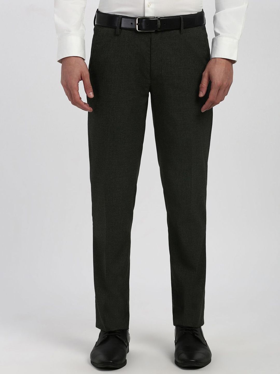 Peter England Men Textured Slim Fit Formal Trousers-picture-42