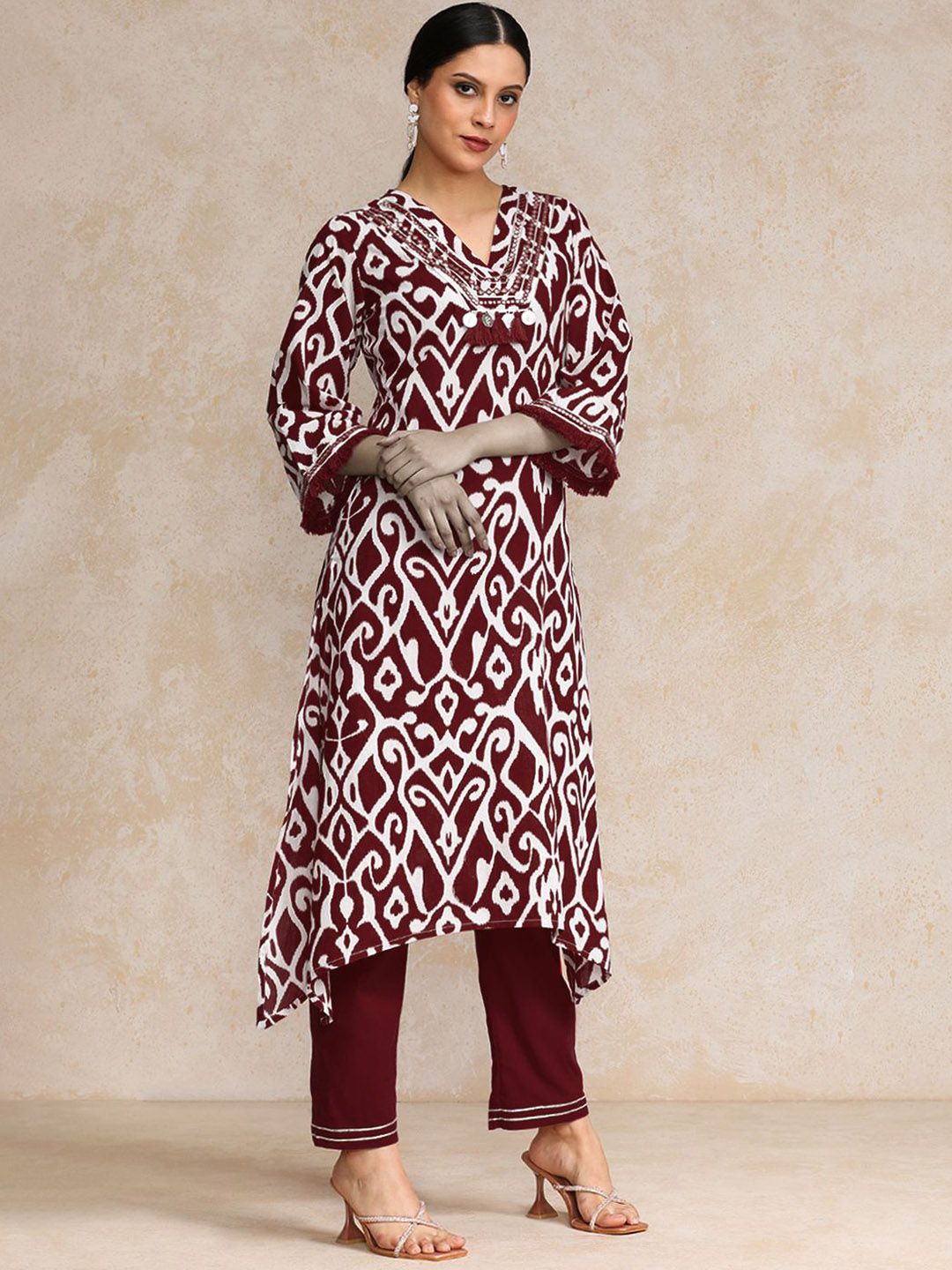 Varanga Floral Printed Pure Cotton Kurta with Trousers