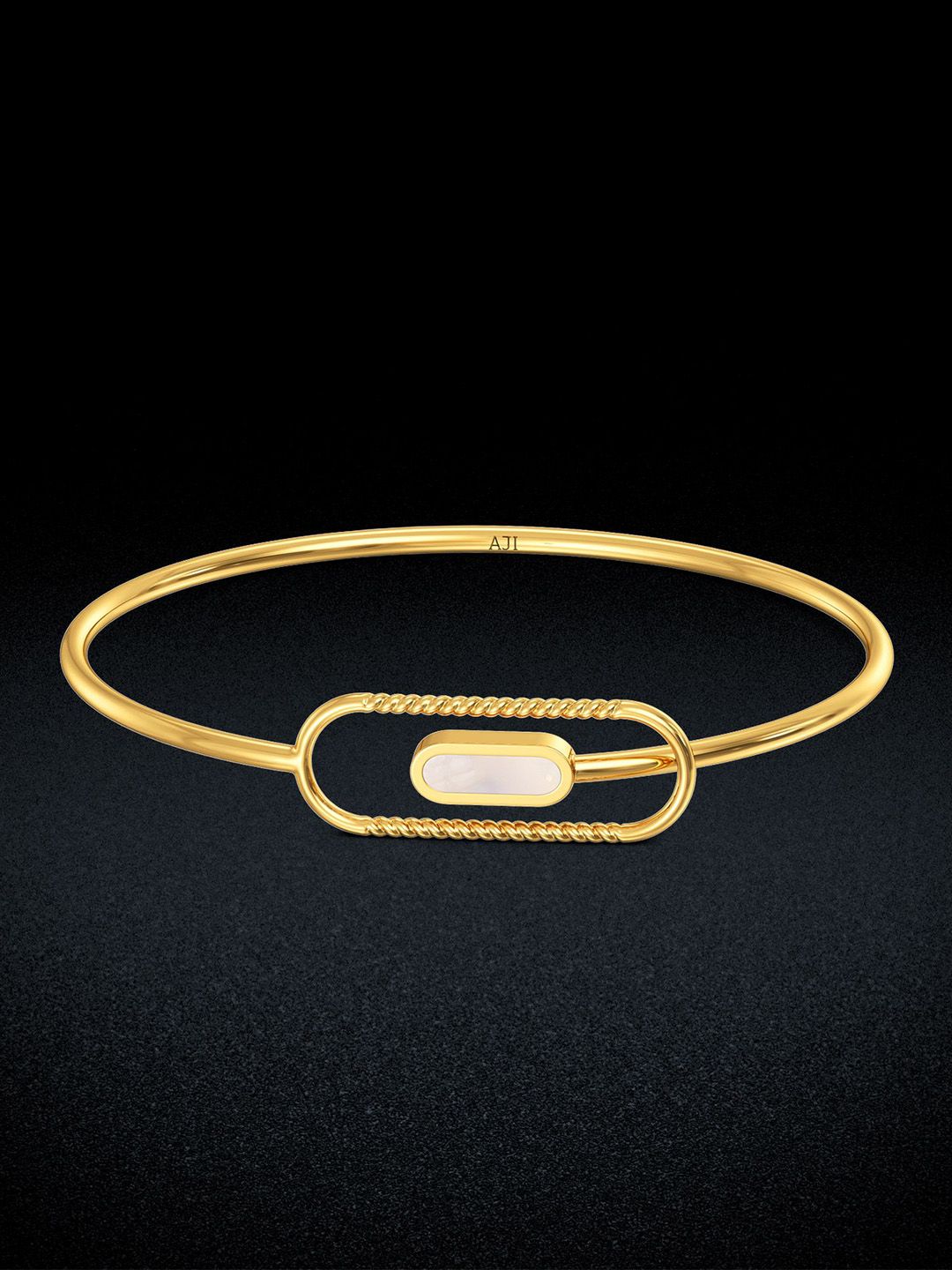 Joyalukkas Capsulize-Shaped Shining thin Gold Bangle- 5.45 gms-image-26
