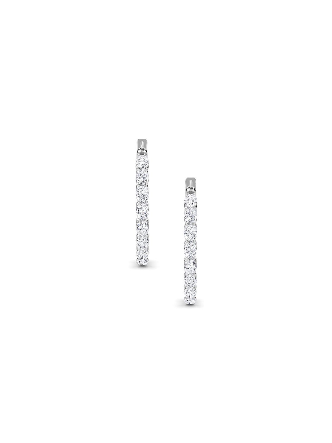 LUNA Women White Gold Lab Grown Diamond Studded Hoop Earrings I 14 Kt-image-29