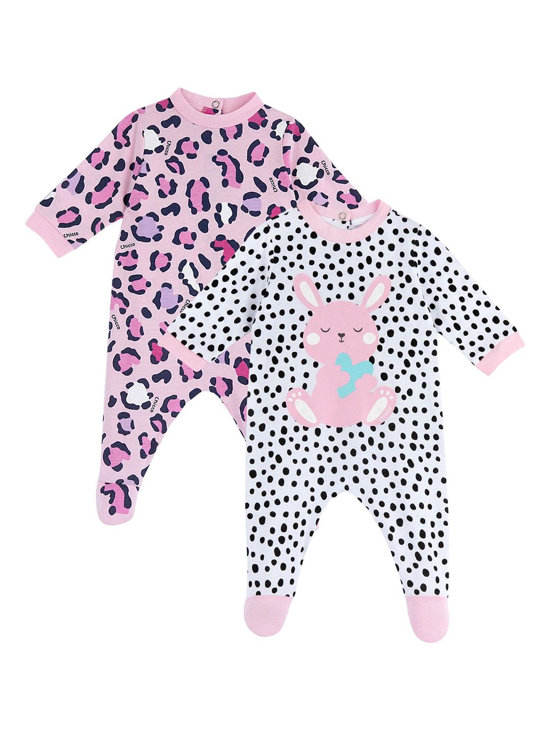 Chicco Kids Pack Of 2 Printed Cotton Sleepsuit-picture-45