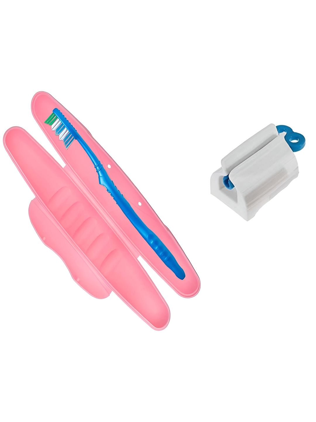 upkaranwale Pink & Blue 2 piece Toothbrush Cover Holder and Rolling Tube Seat Holder-picture-23