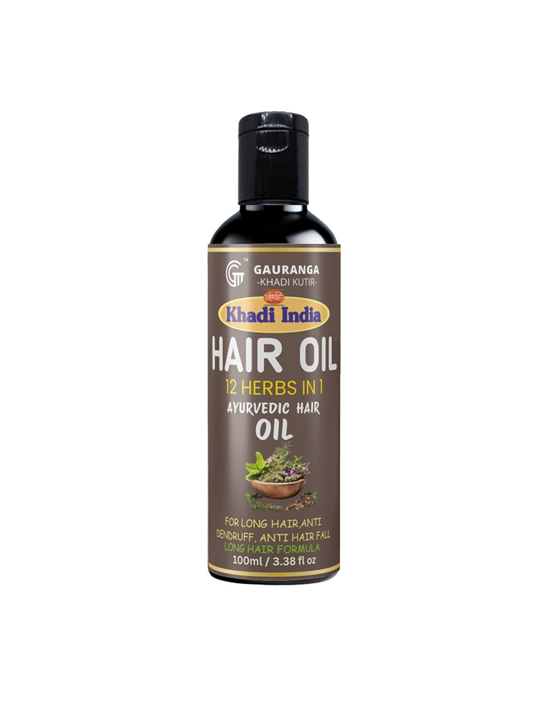 Gauranga Khadi Kutir Khadi Hair Oil With 12 Herbs- 100 ml