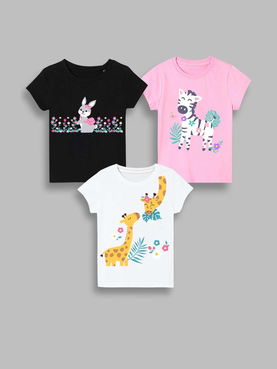 KEESOR Girls 3Pc Printed T-shirt-picture-19