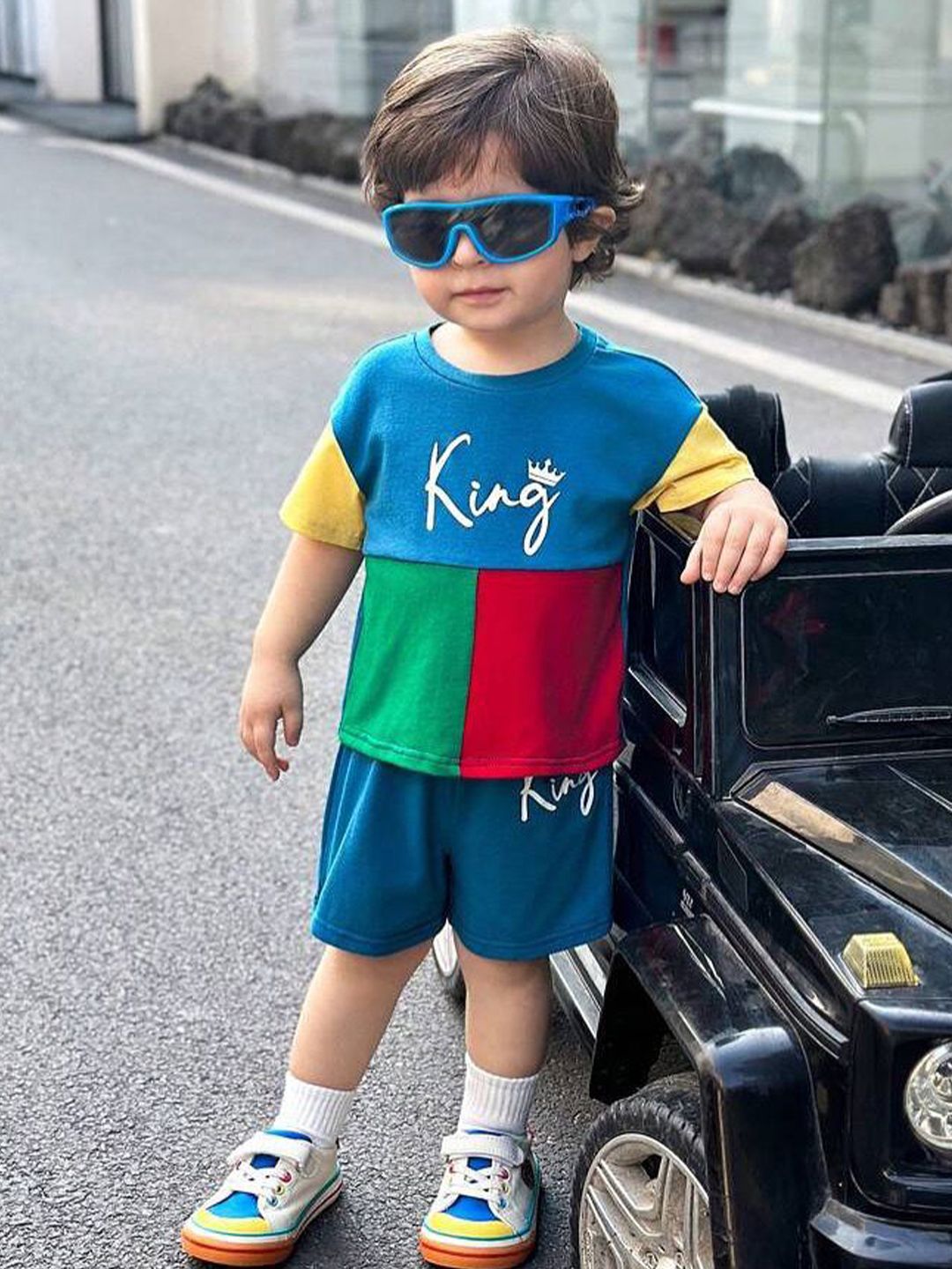 Yoonikk Unisex Kids Colourblocked T-shirt with Shorts-picture-41