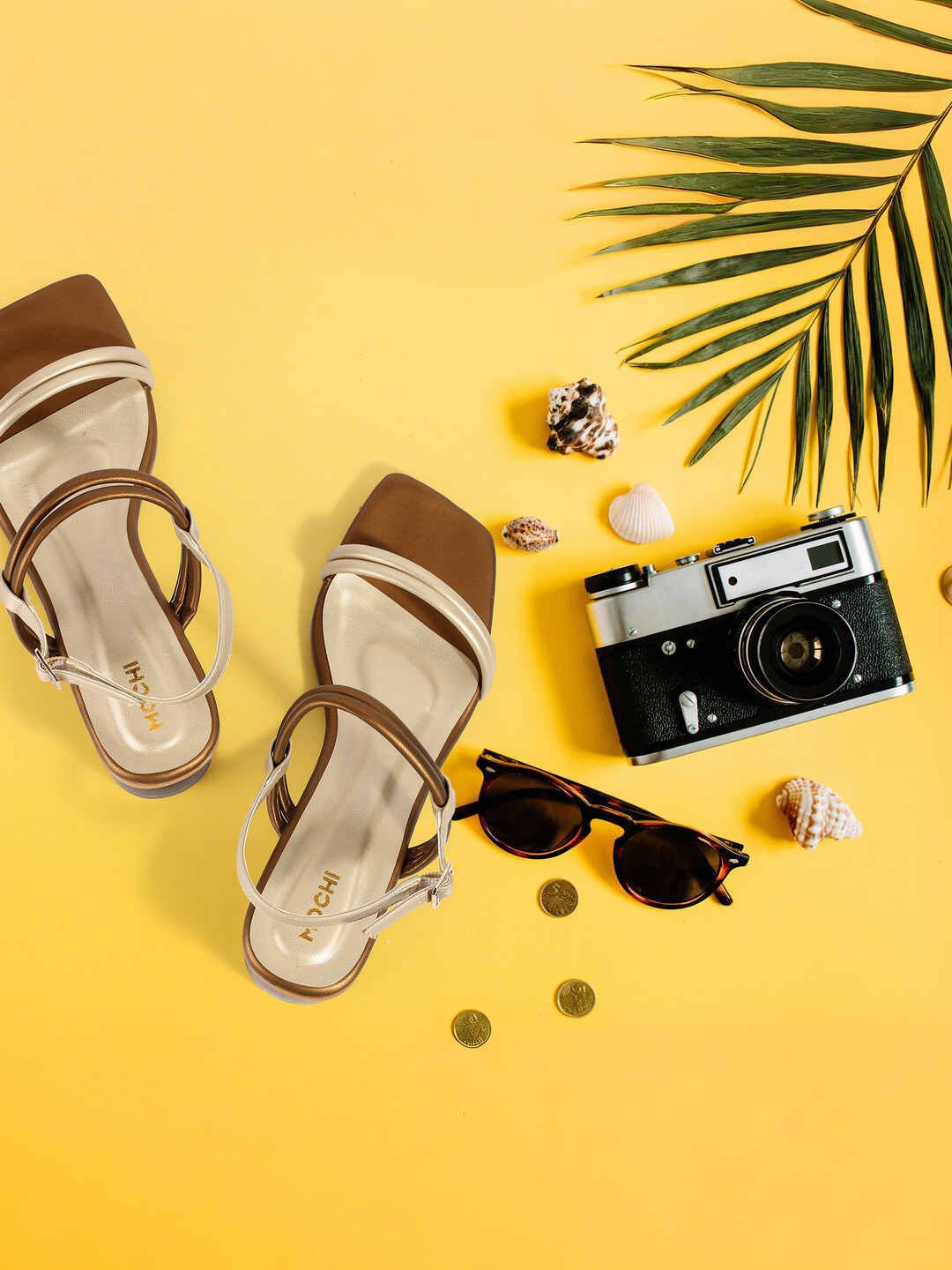 Mochi Women Textured Block Heel Sandals-picture-37