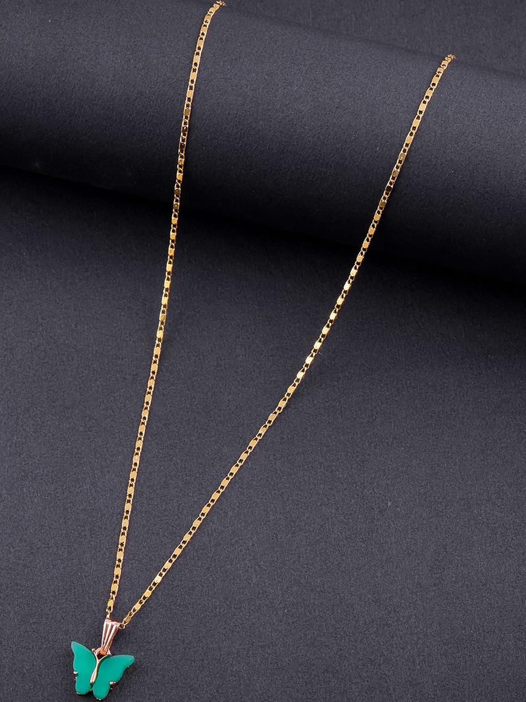 dressberry Elegant Gold-Plated Chain with Butterfly Pendant-picture-52