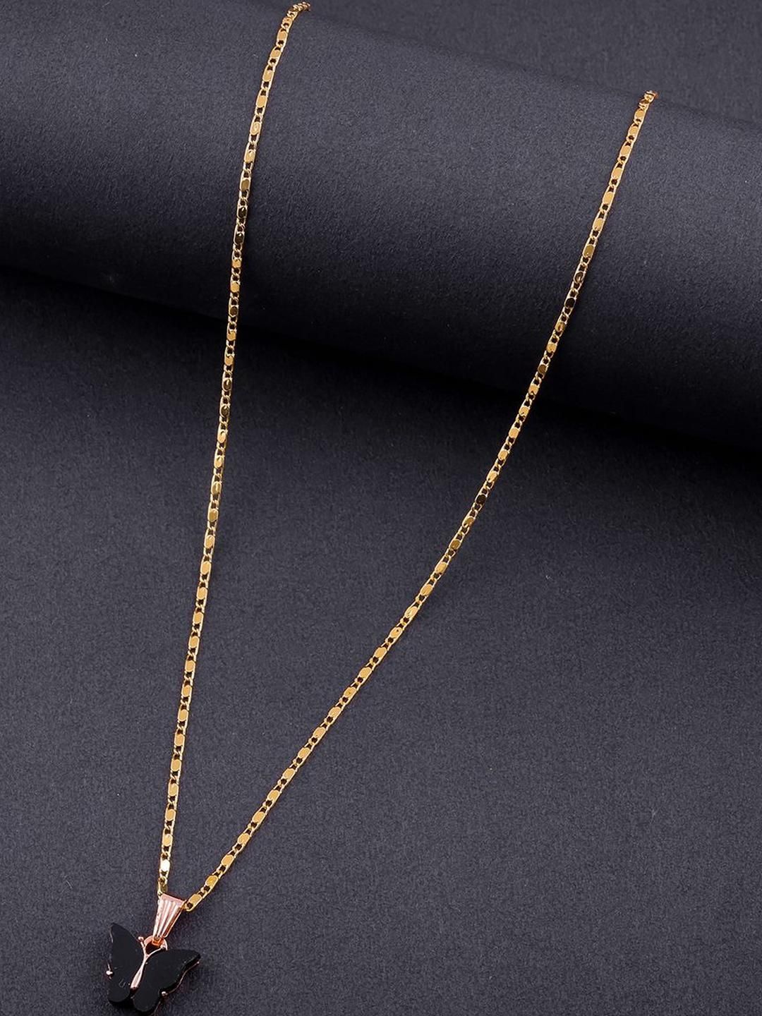 dressberry Elegant Gold-Plated Chain with Butterfly Pendant-picture-53