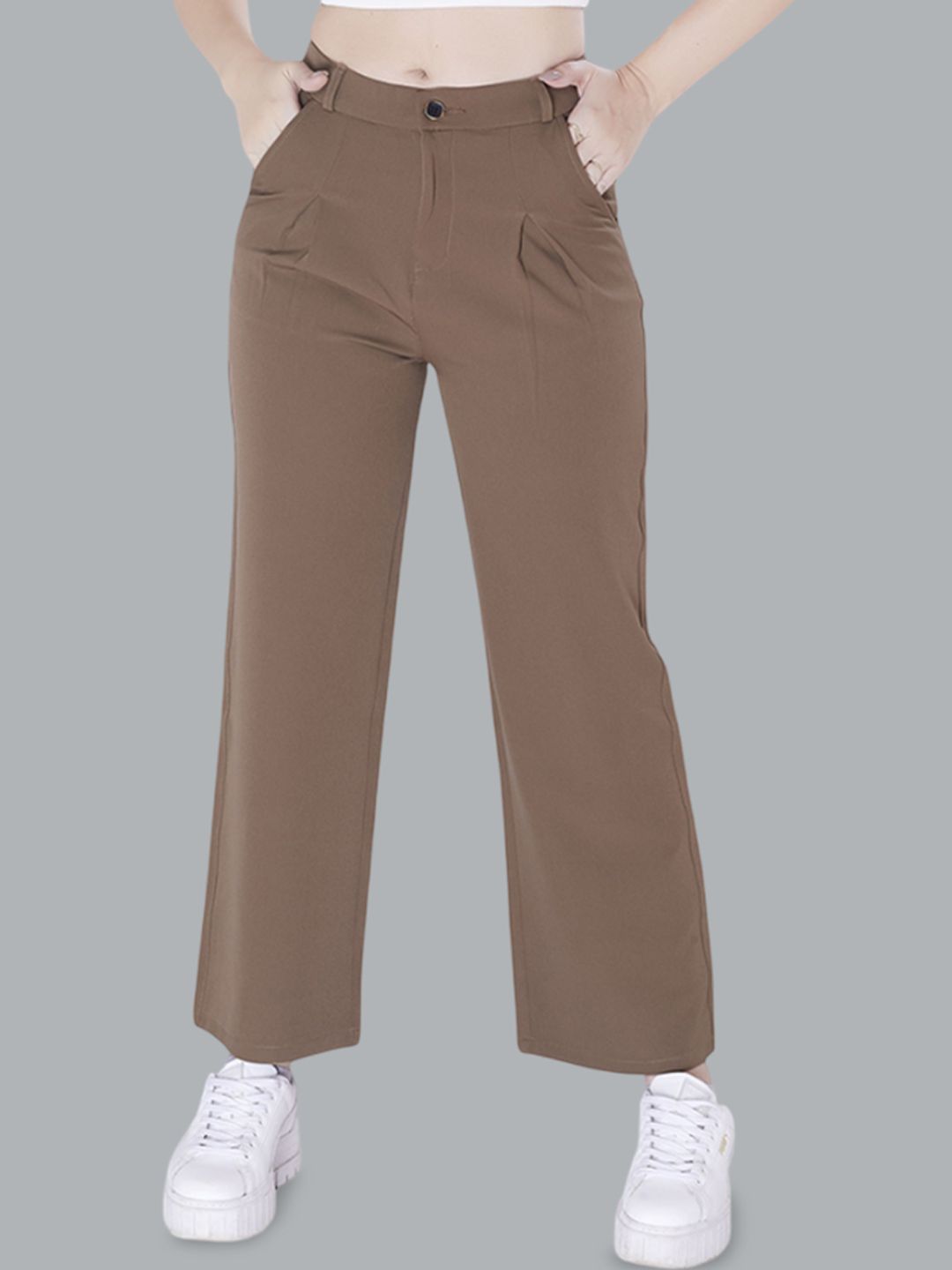 DIVISIVE Women Relaxed Loose Fit Easy Wash Pleated Chinos-picture-40