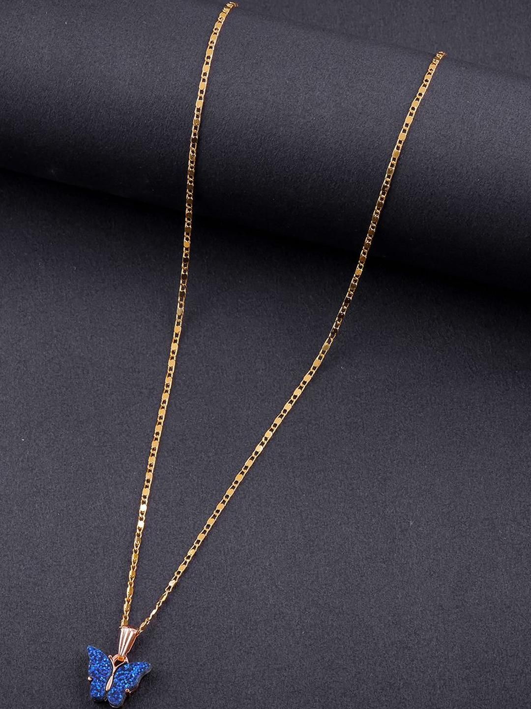 DressBerry Gold-Plated Contemporary Shaped Pendant With Chain-picture-46
