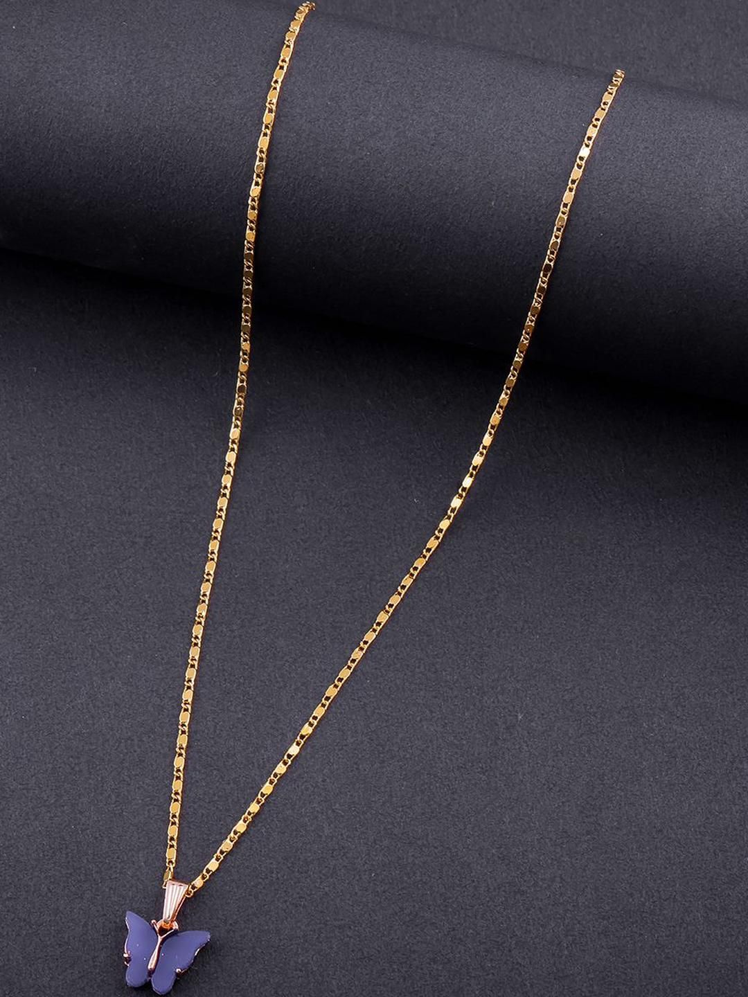 DressBerry Gold-Plated Butterfly Shaped Pendant With Chain-picture-14