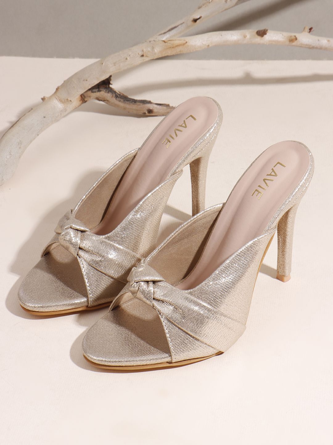 Lavie PU Party Stiletto Sandals with Bows-image-49