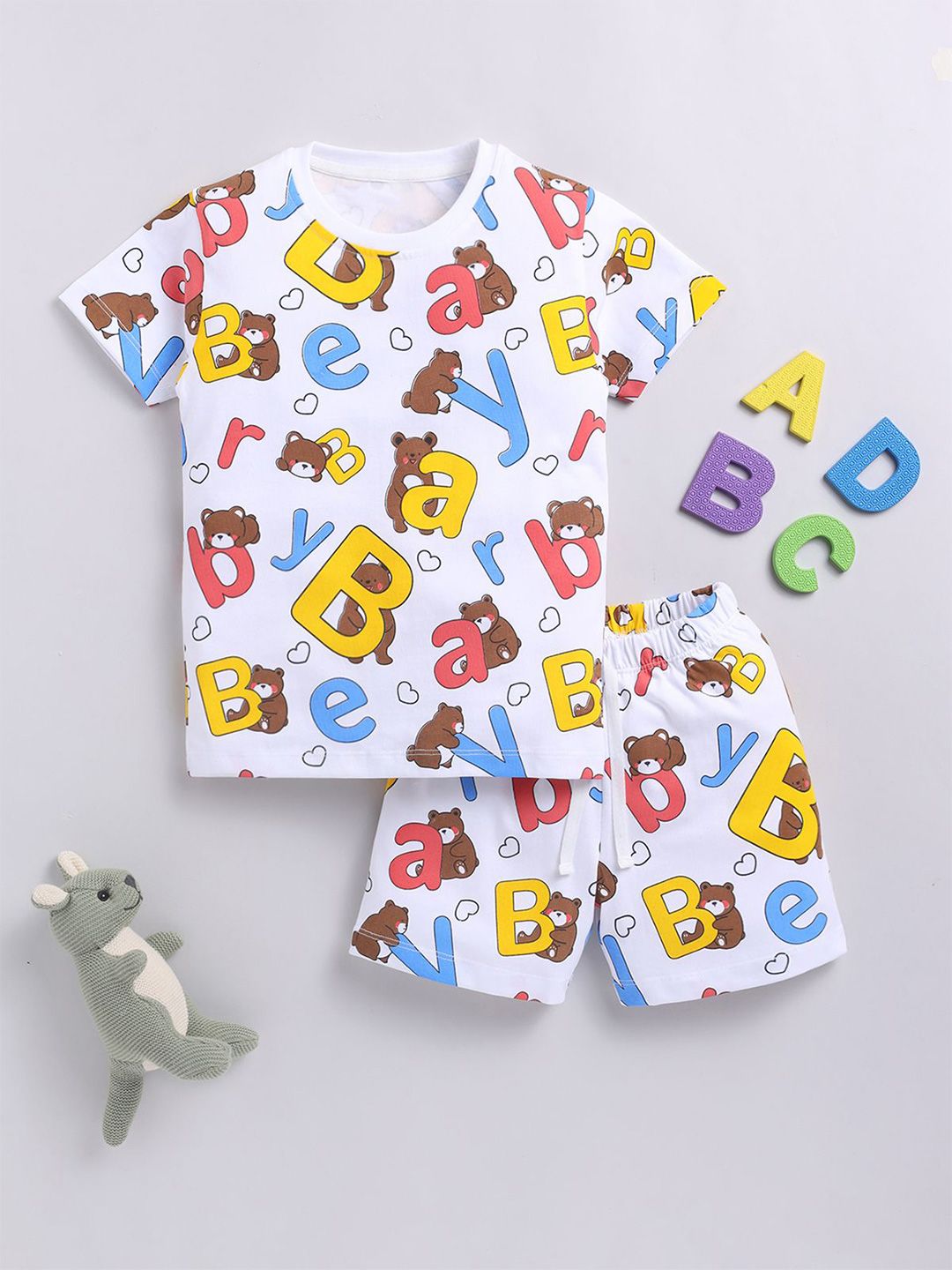 LITTLE FIGHTER Boys Printed Pure Cotton T-Shirt With Shorts-picture-28