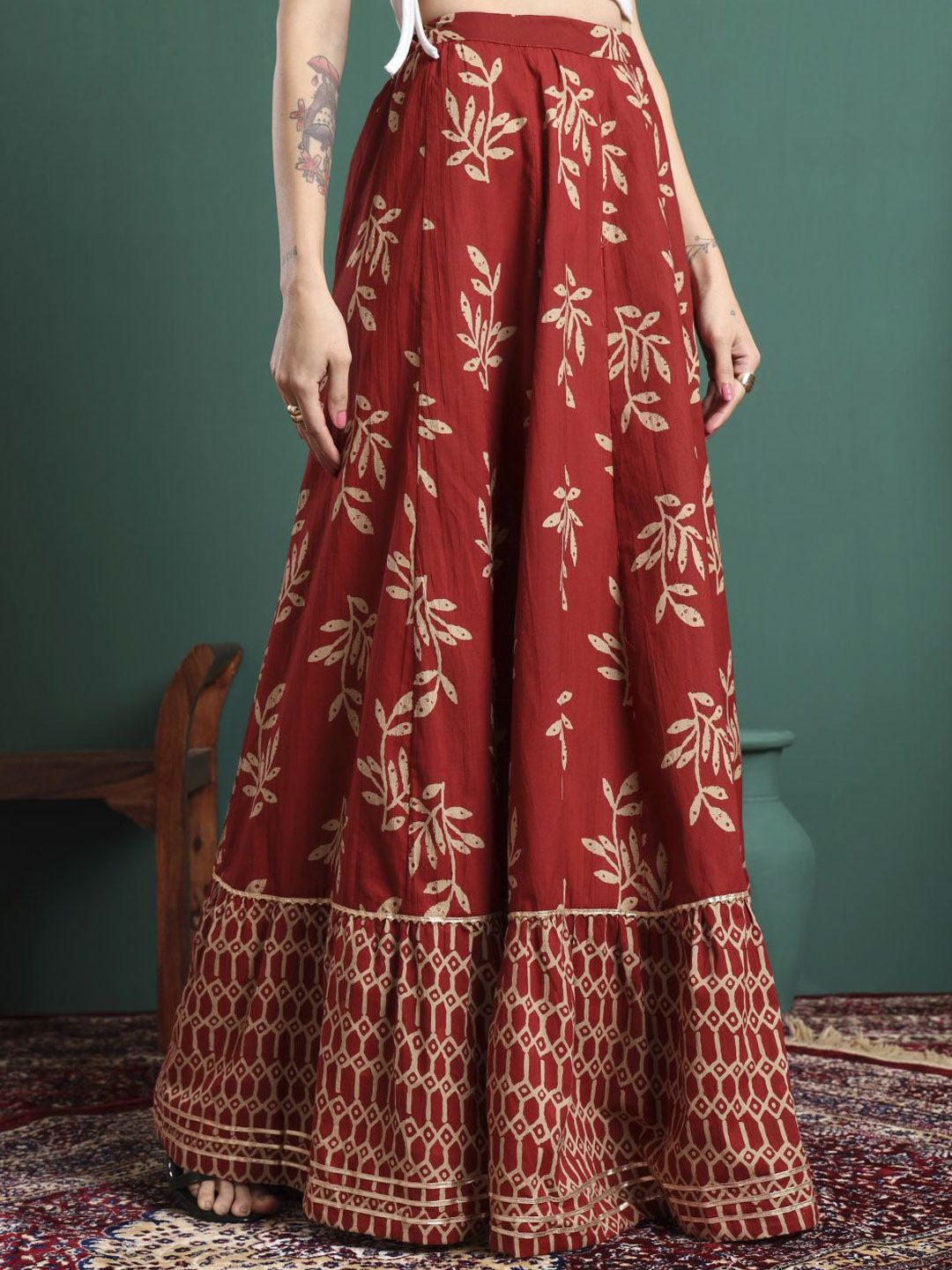 KALINI Printed Flared Maxi Skirts-picture-23