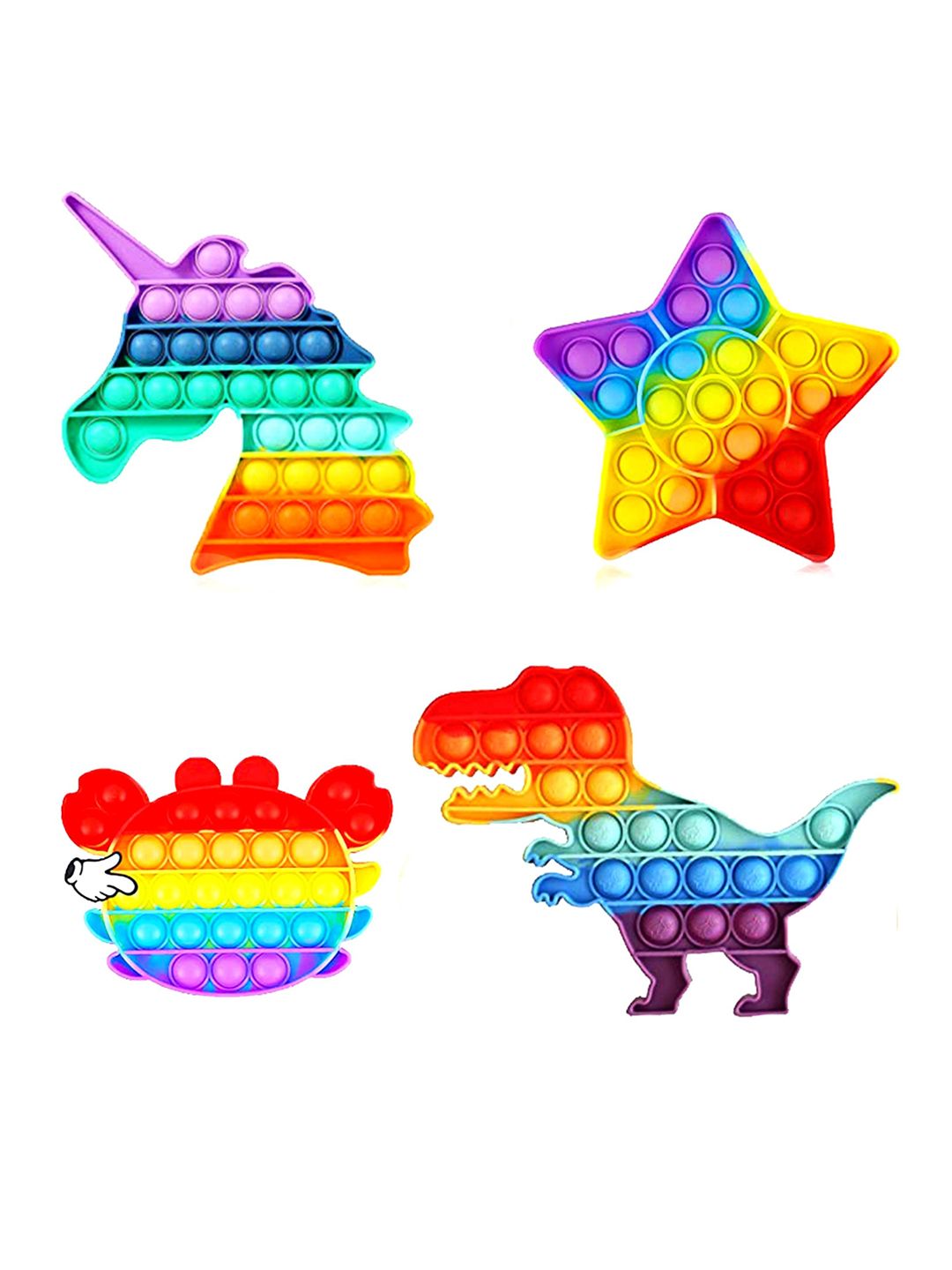 YK X Kids Mandi Kids Set Of 4 Stress Relief & Anti-Anxiety Pop It Bubble Fidget Toys-picture-13