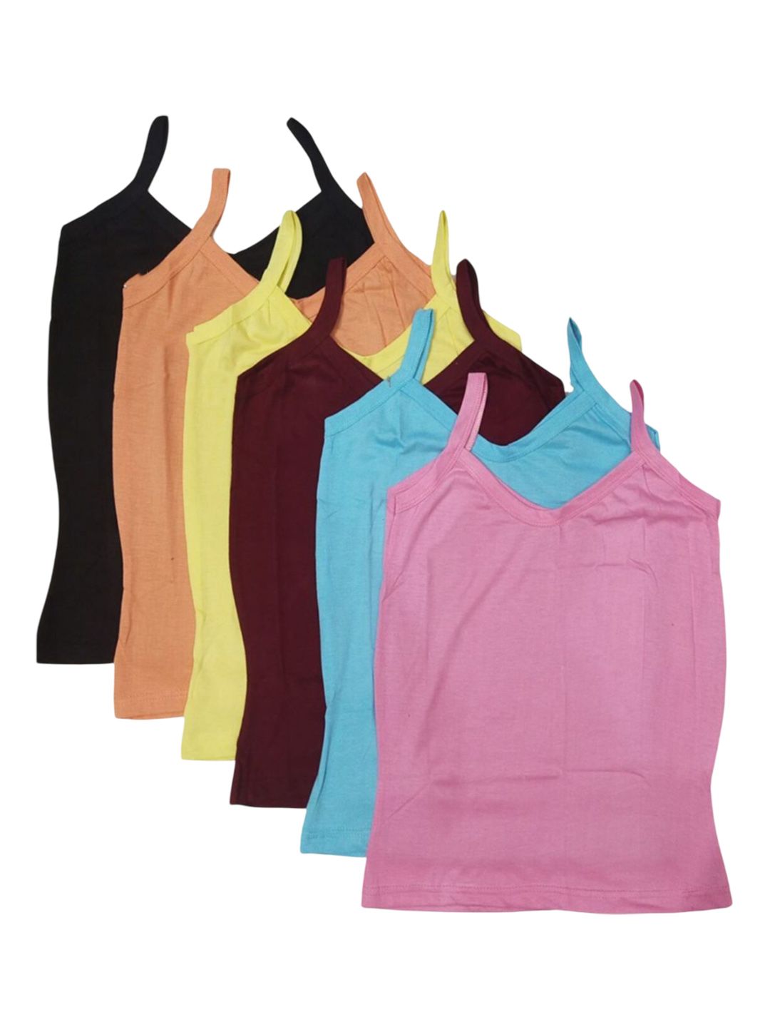 NEW TRINATH HOSIERY Girls Pack Of 6 Cotton Camisoles-picture-27