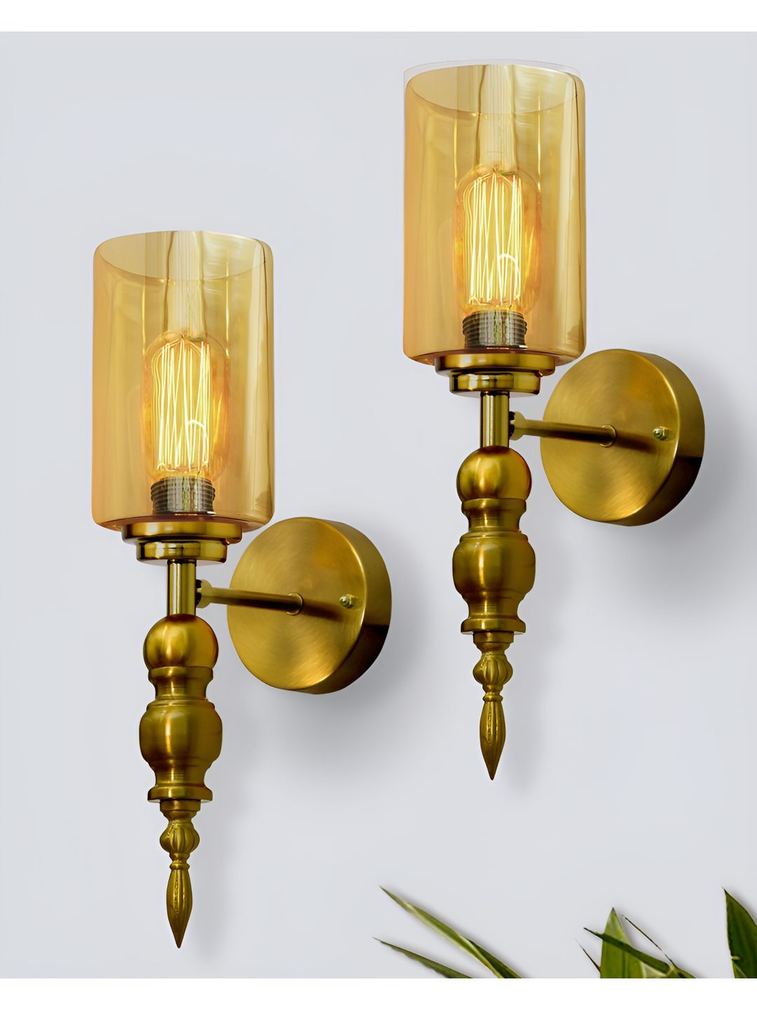 Homesake Gold-Toned Metal Cylinder Shaped Wall Lamp-picture-29