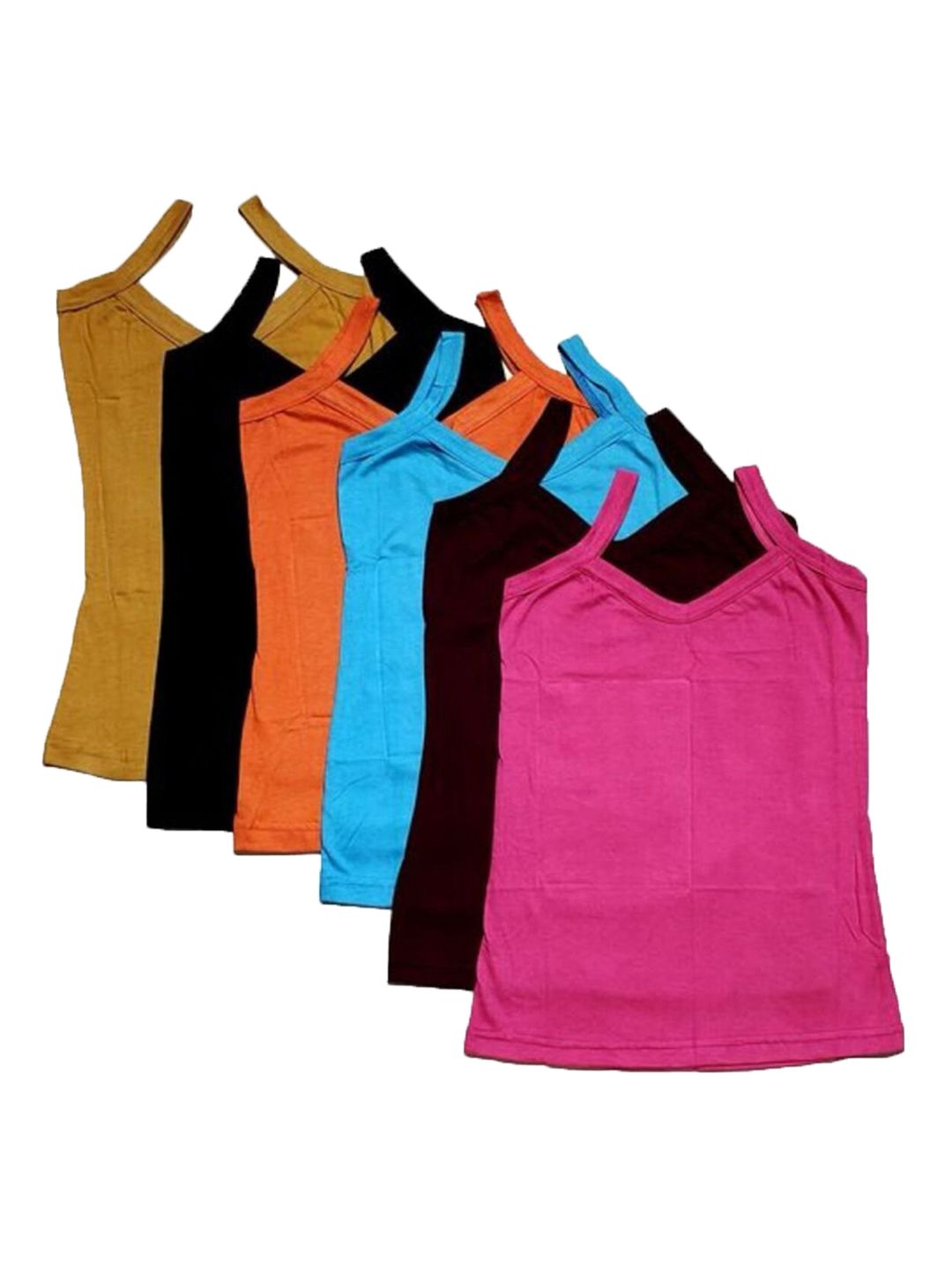 NEW TRINATH HOSIERY Girls Pack Of 6 Cotton Camisoles-picture-26