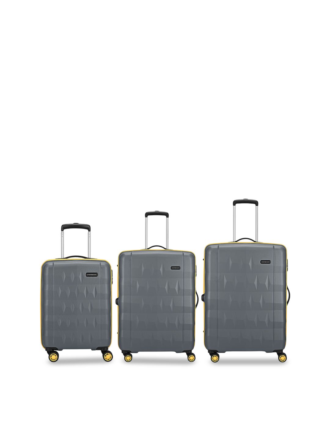 Aristocrat Comet Grey Set of 3 Hard Luggage 56, 66 & 76cm Trolley Bag With Smooth 8-Wheel-picture-44