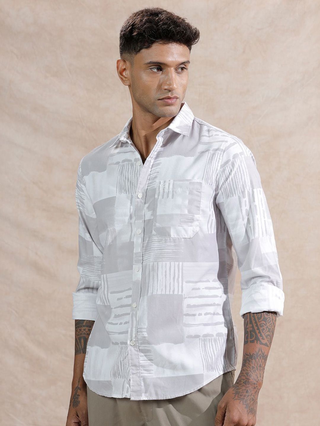 WROGN Comfort Relaxed Fit Printed Cotton Shirt-picture-40