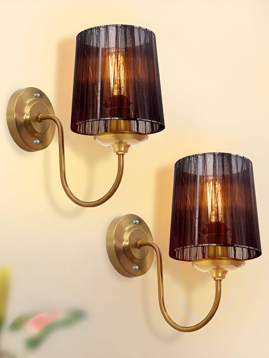 Homesake Gold-Toned Metal Frustum Shaped Wall Lamp-picture-40