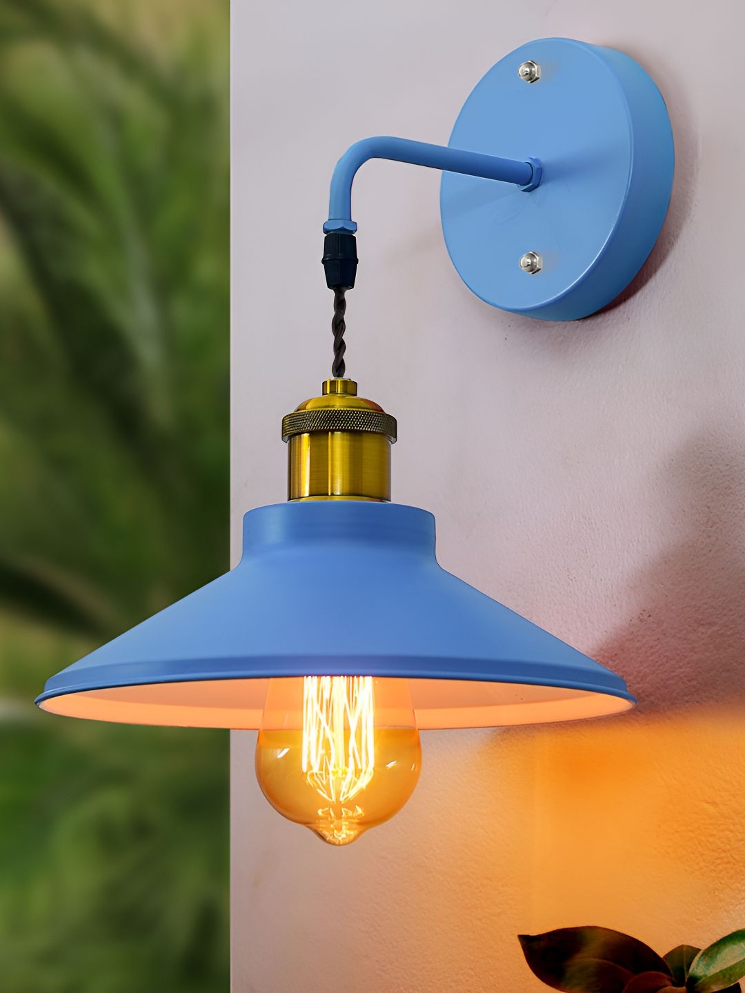 Homesake Blue Metal Cylinder Shaped Wall Lamp-image-38
