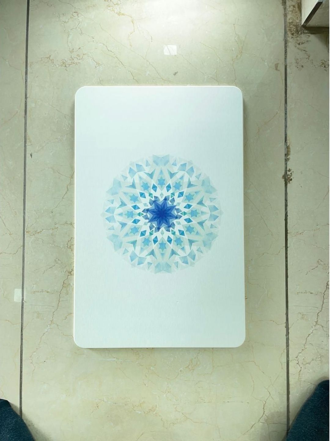 Cortina White & Blue Leaf Printed Doormat-image-39