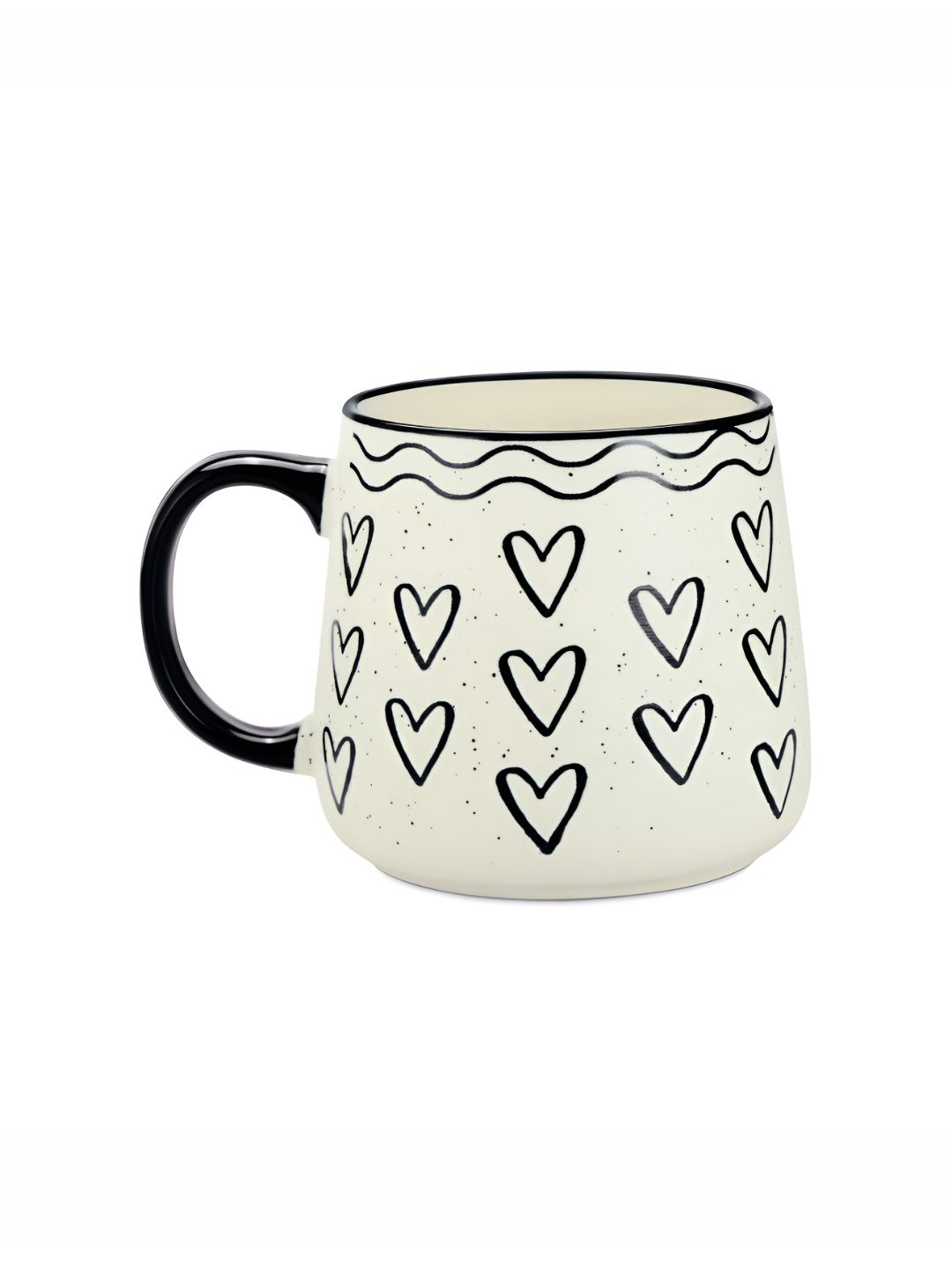 Treo White & Black Printed Ceramic Matte Microwave Safe Crockery Mug-picture-23