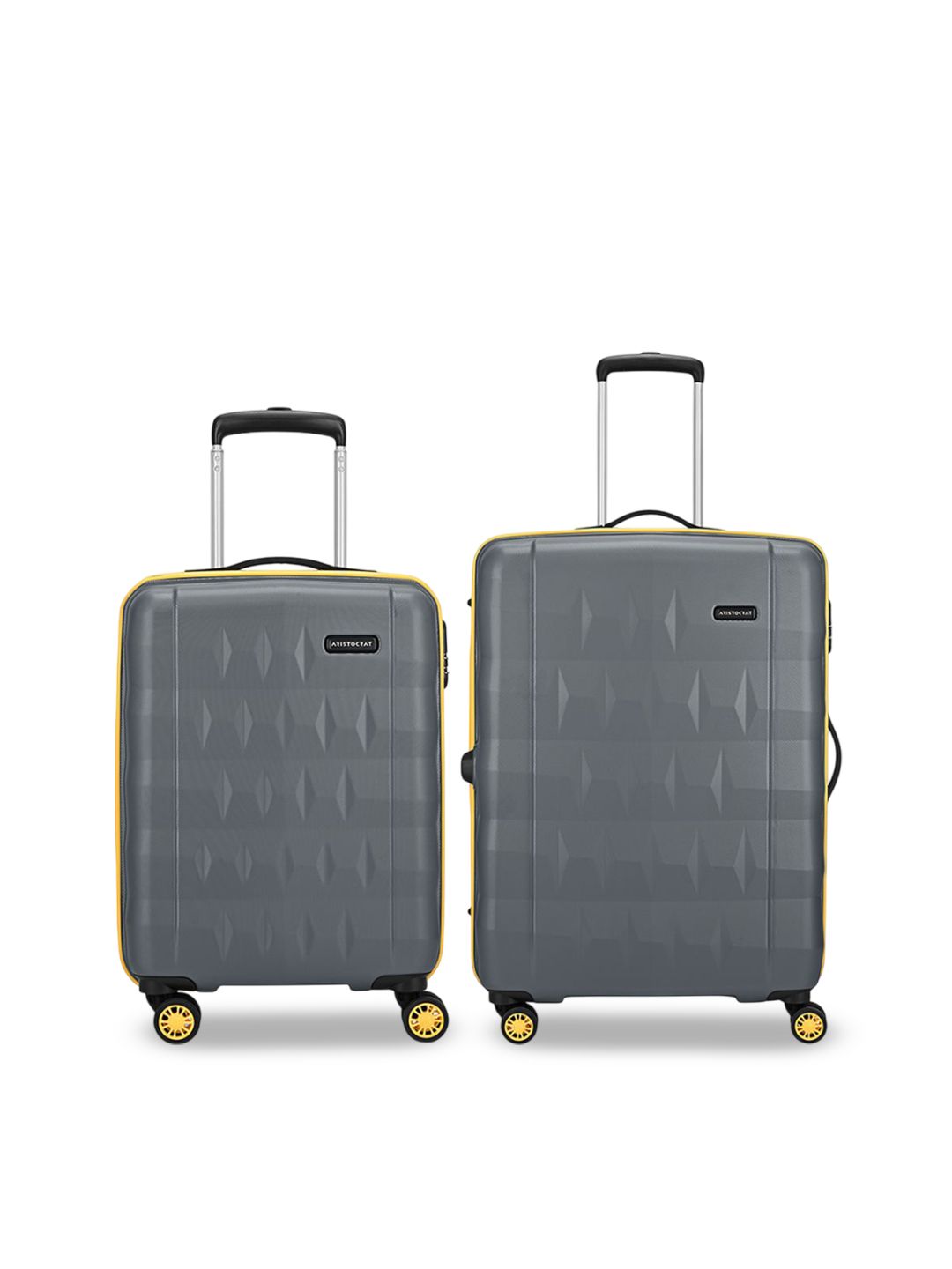 Aristocrat Comet Grey Set of 2 Small & Medium Hard 56 & 66cm Trolley Bag with Smooth 8-Wheel-picture-33