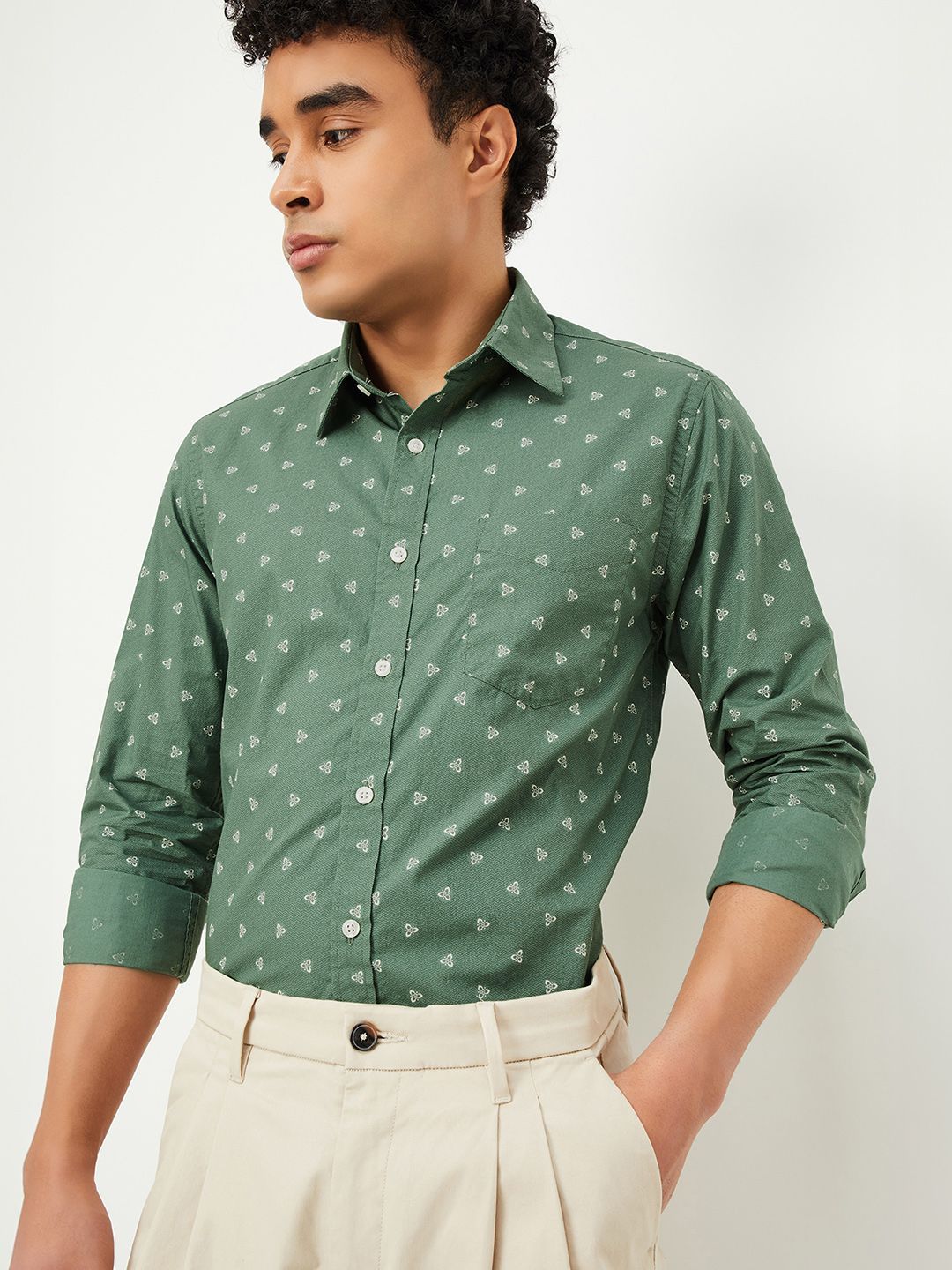 max Floral Printed Spread Collar Cotton Shirt-picture-30