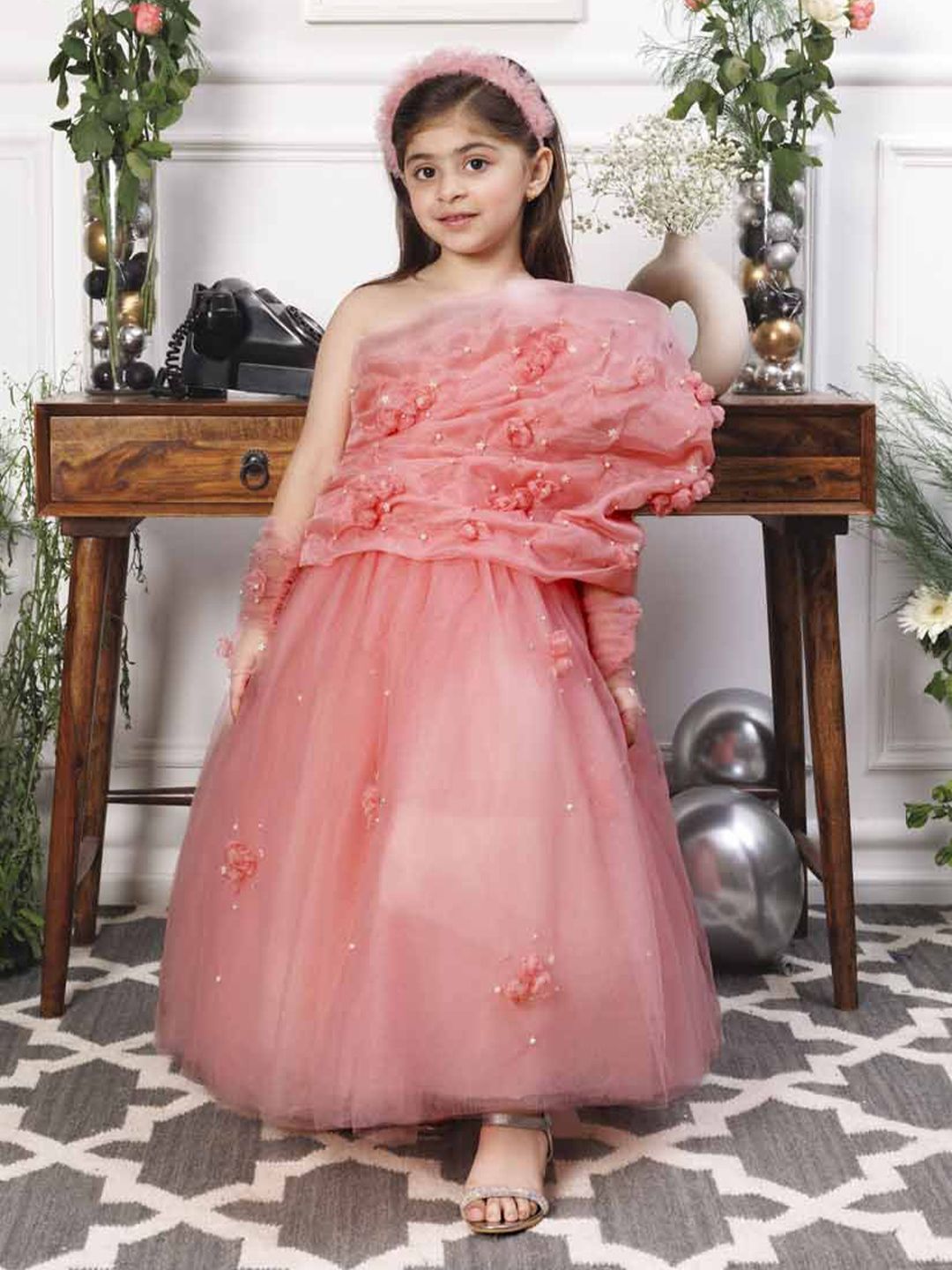 The Lush Affair Girls Tulle Net Fit & Flare Dress-image-10