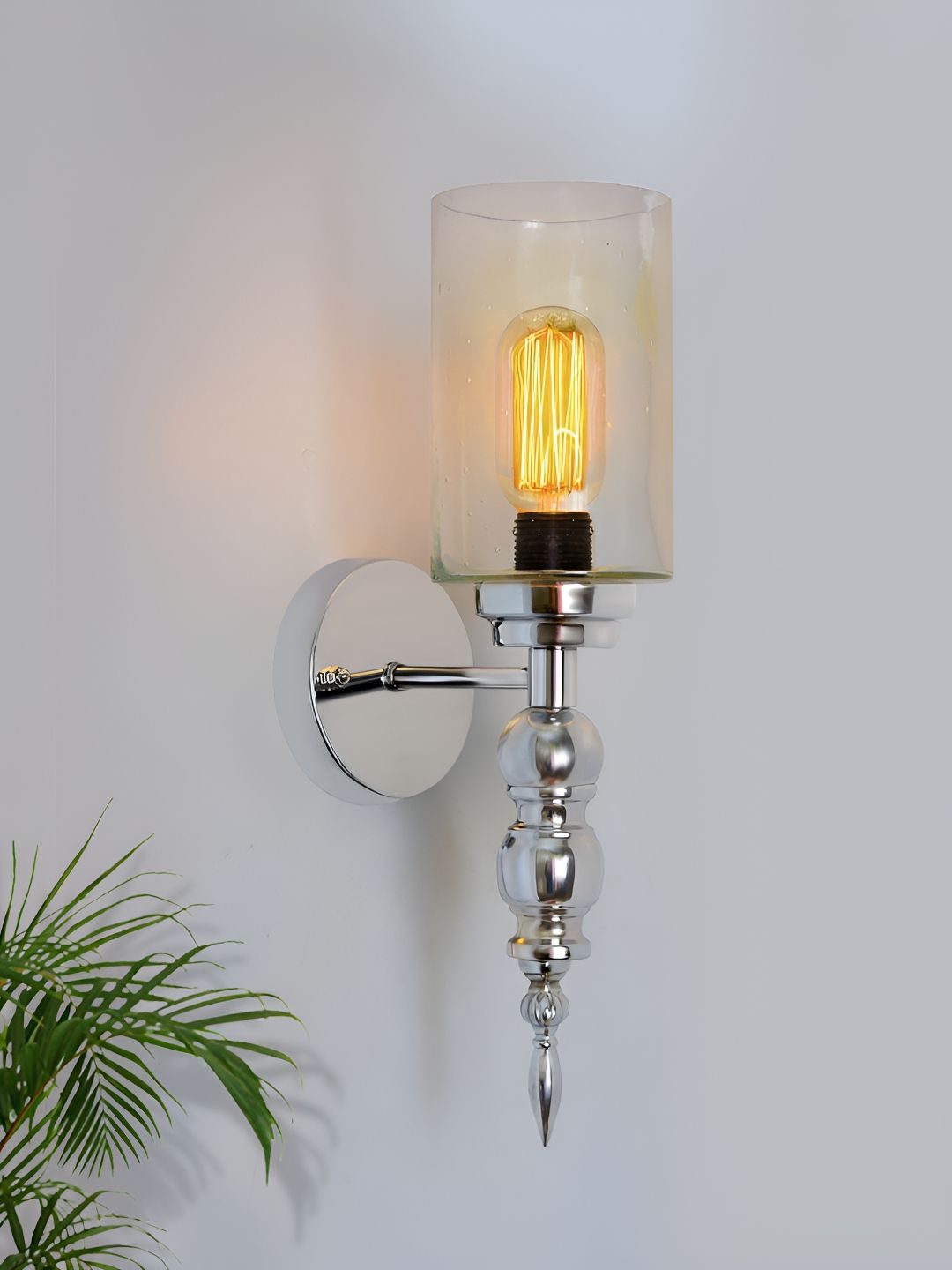 Homesake Silver-Toned Metal Cylinder Shaped Wall Lamp-picture-15