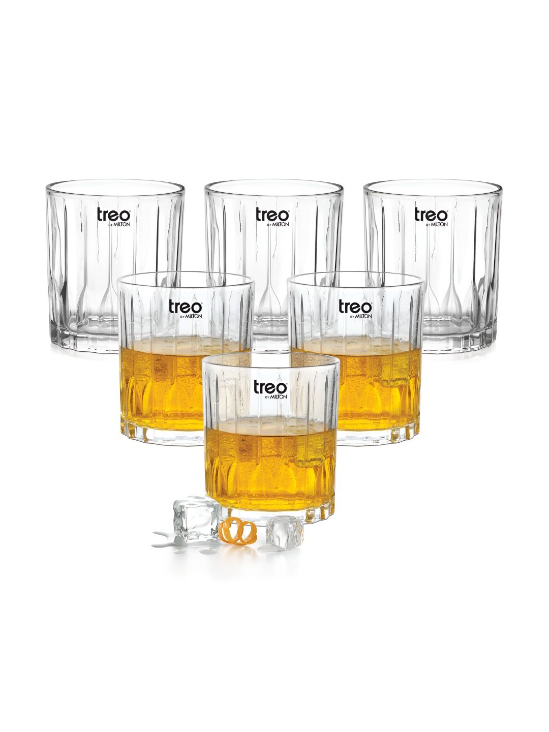 Treo Linea Whiskey Glass Set of 6 Premium Glass Tumbler 340 ml-image-27