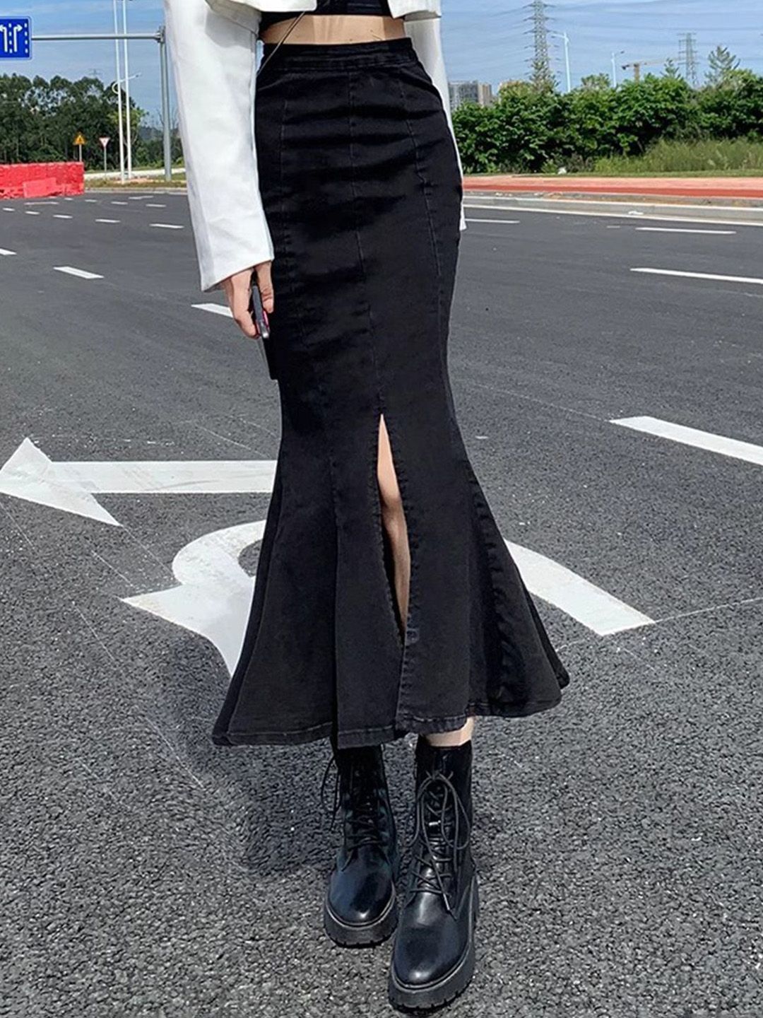 StyleCast Flared Pure Cotton Maxi Skirt-image-12
