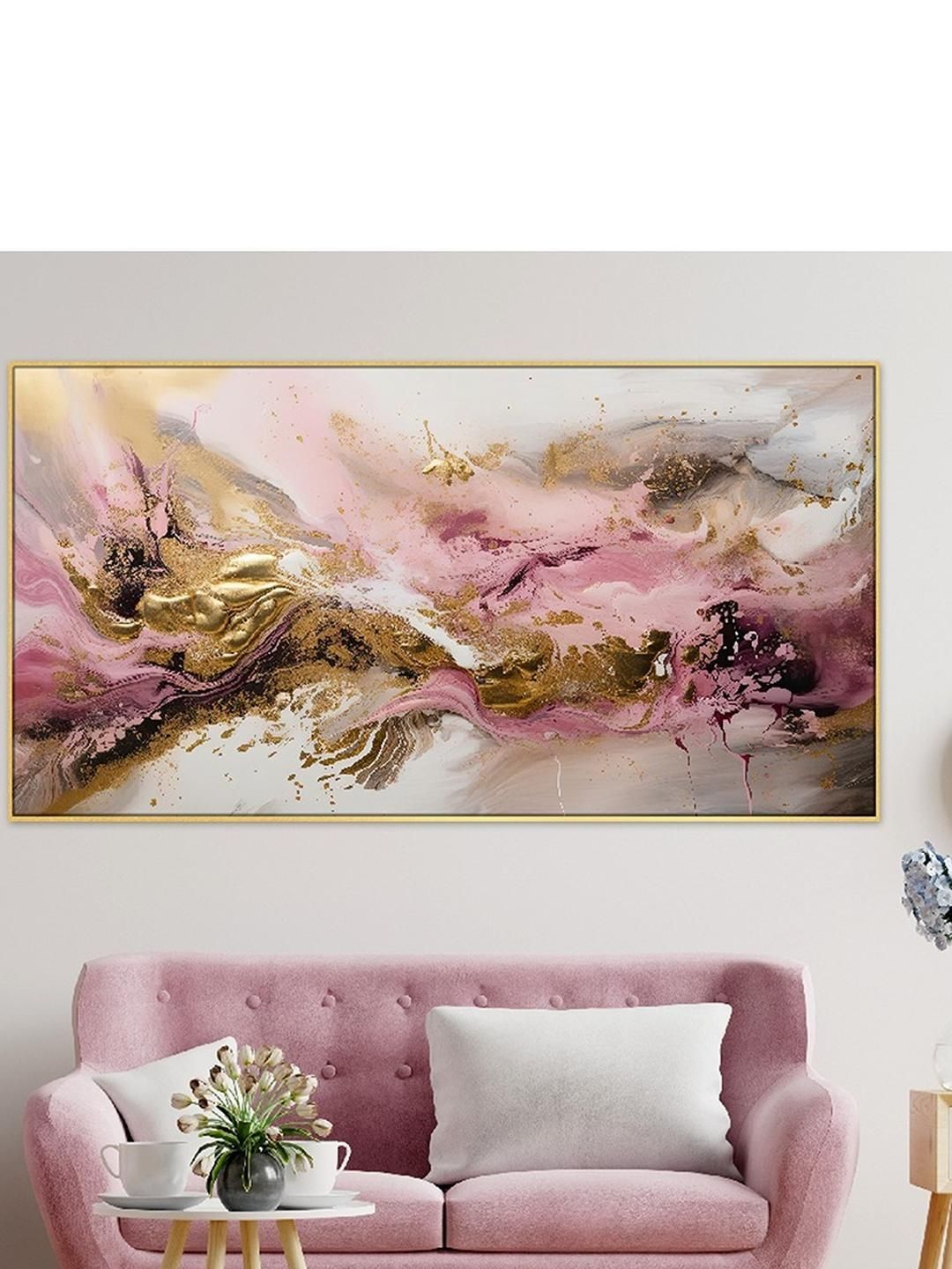 DEKORSTATION Multicoloured 1 Piece Canvas Abstract Wall Paintings-image-17