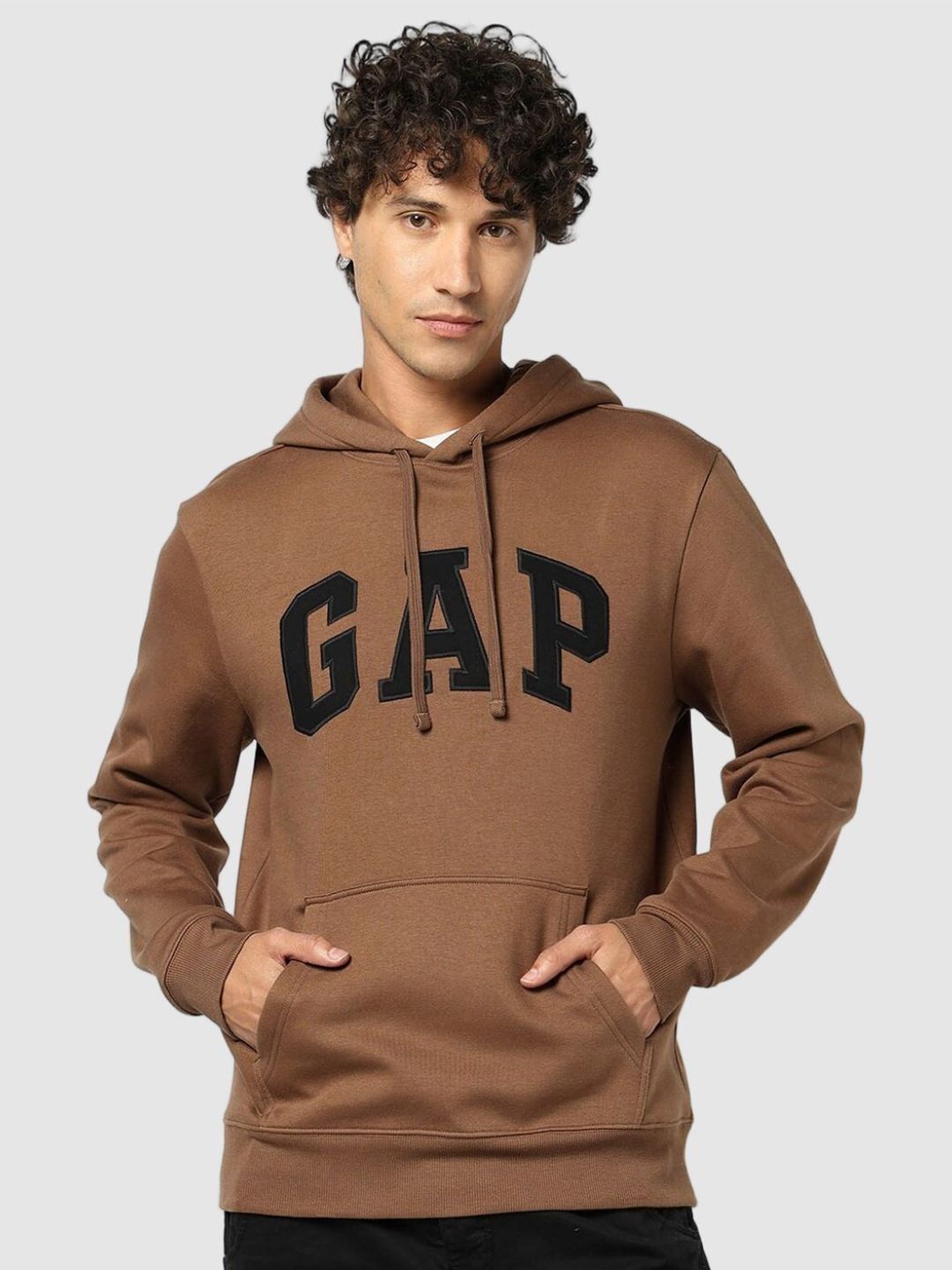 GAP Men Brand Logo Printed Hooded Pullover Sweatshirts