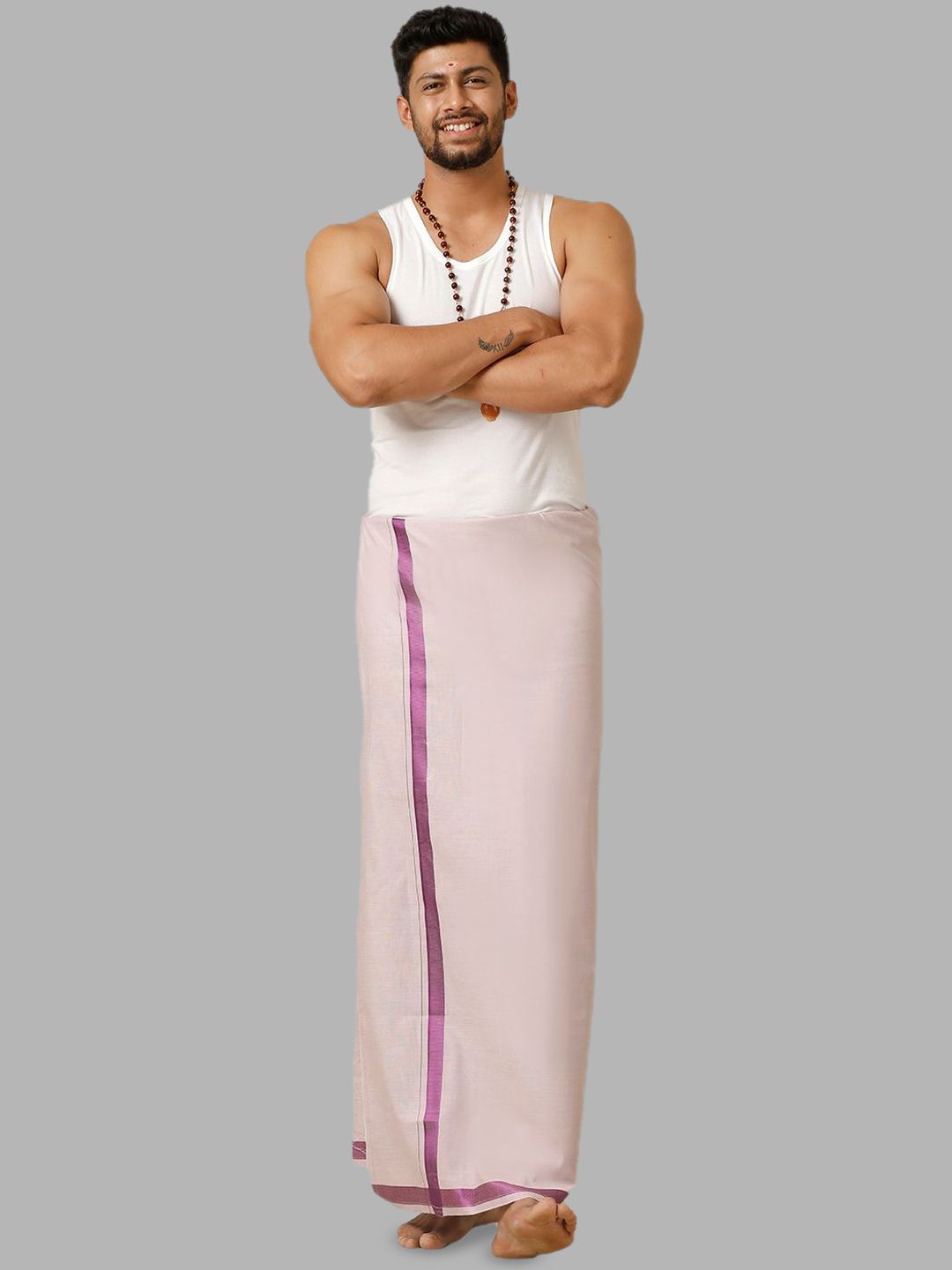 Ramraj Men Dhoti with Fancy Zari Border-picture-19