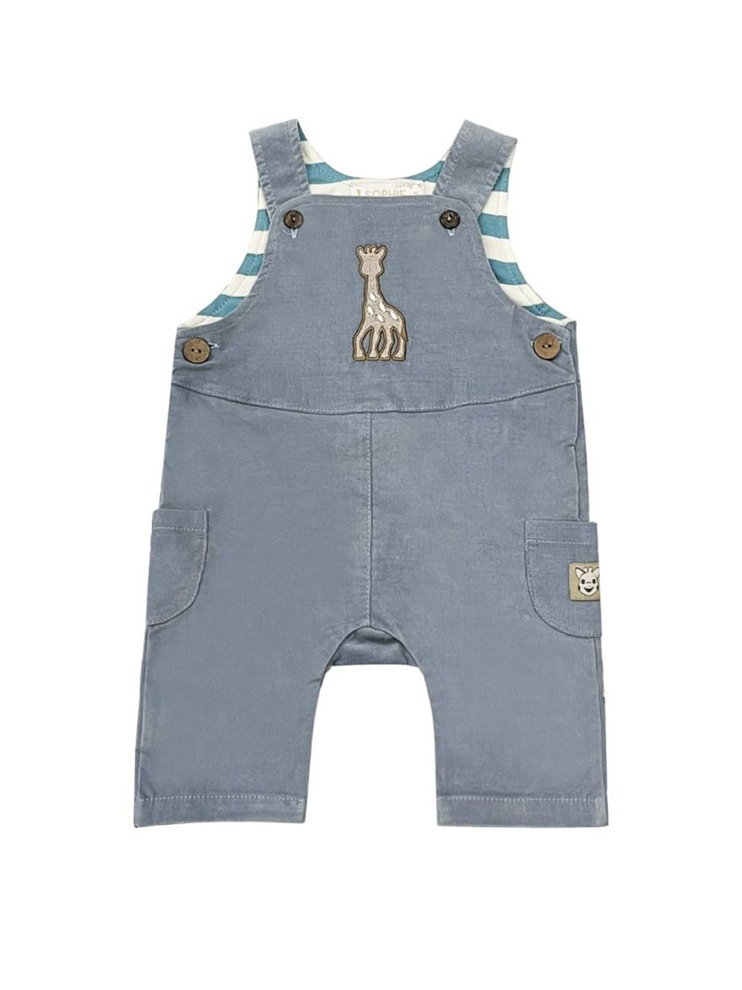 Sophie La Girafe Kids Logo Embroidered Cotton Basic Jumpsuit-picture-19