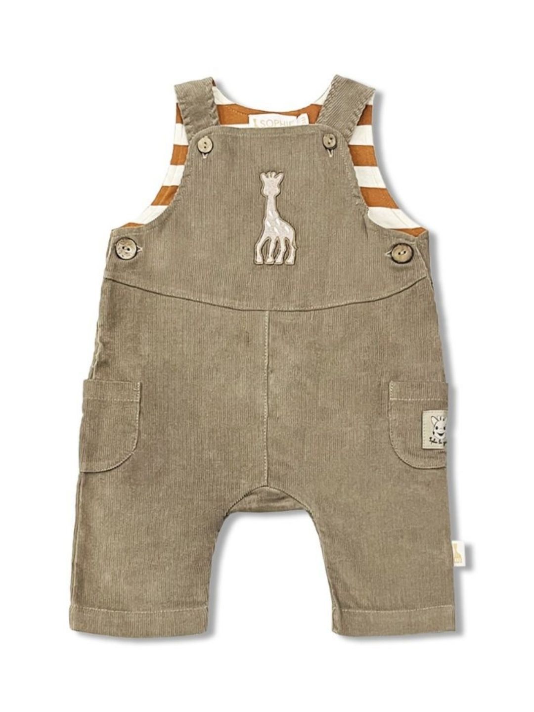 Sophie La Girafe Unisex Infants Beige Logo-Embroidered Dungaree-picture-18