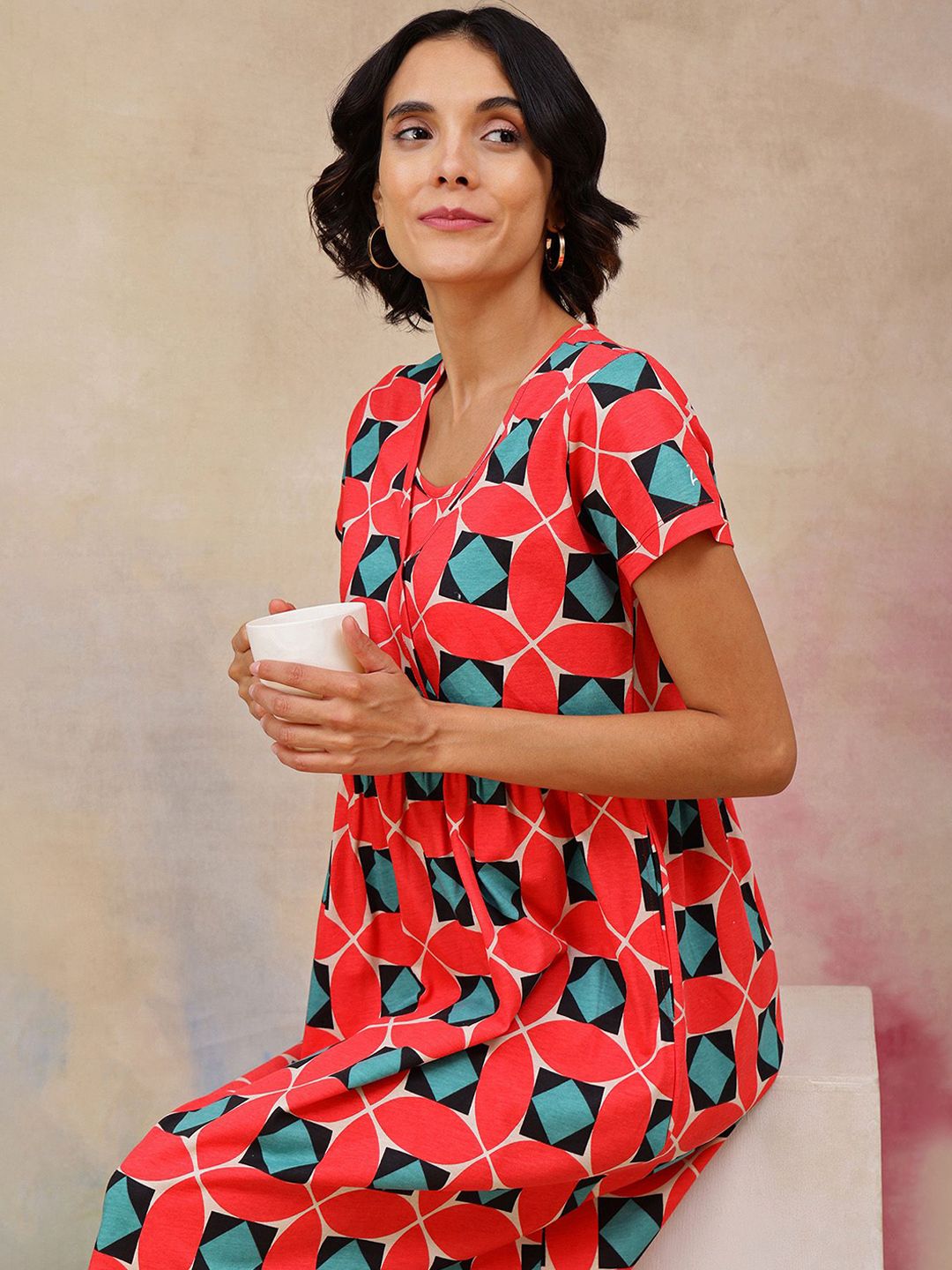 House Of Zelena Print Maternity A-Line Dress-image-40