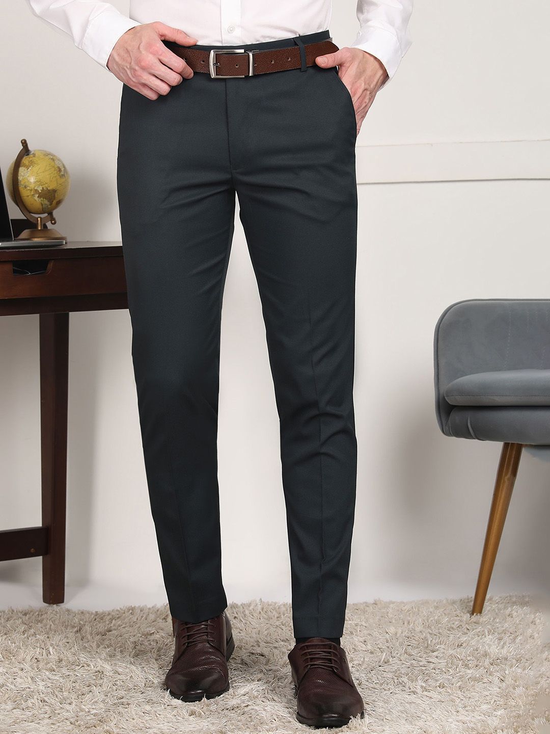 FUBAR Men Slim Fit Flat Front Formal Trousers-picture-30